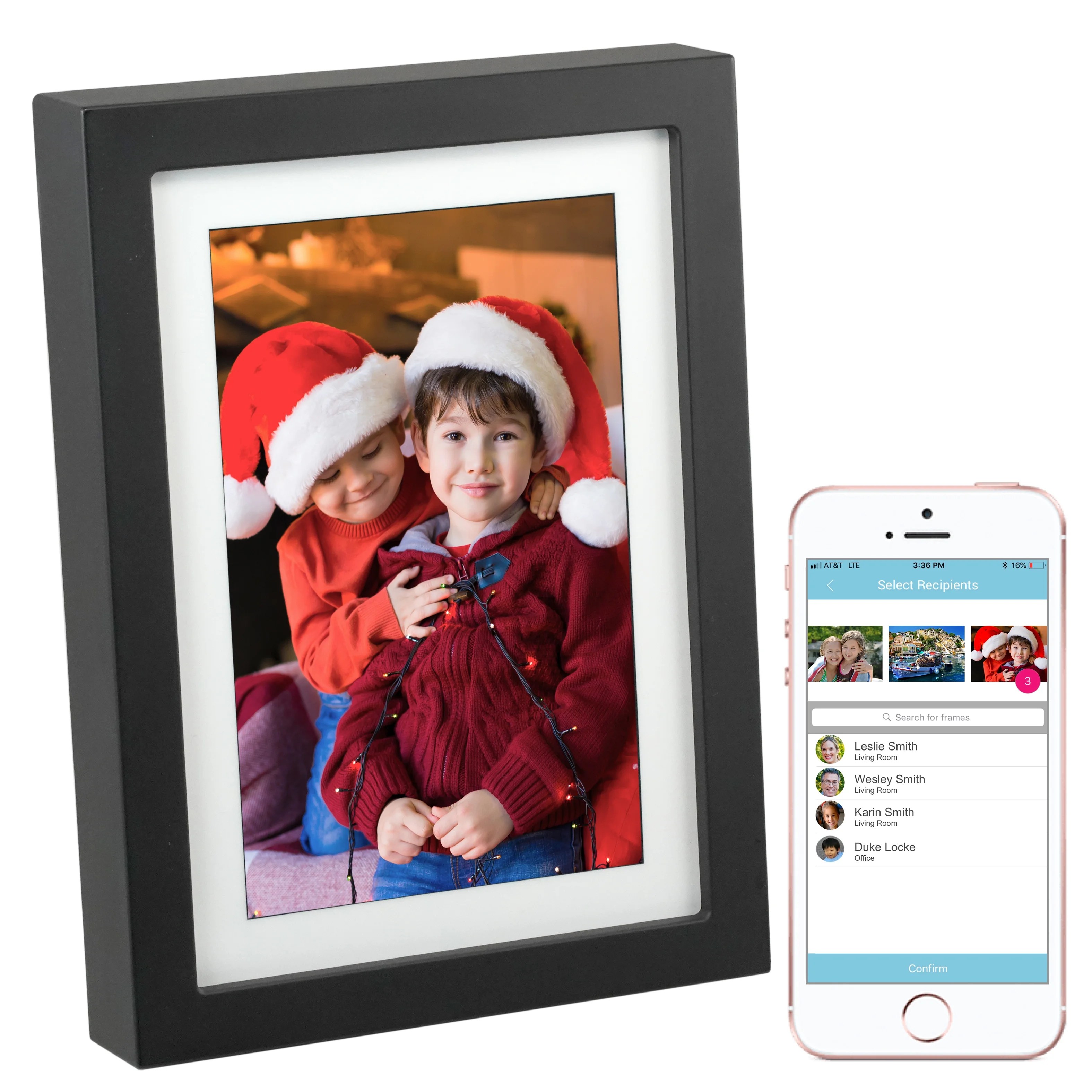 PhotoSpring 8 (16GB) 8inch WiFi Cloud Digital Picture Frame Battery