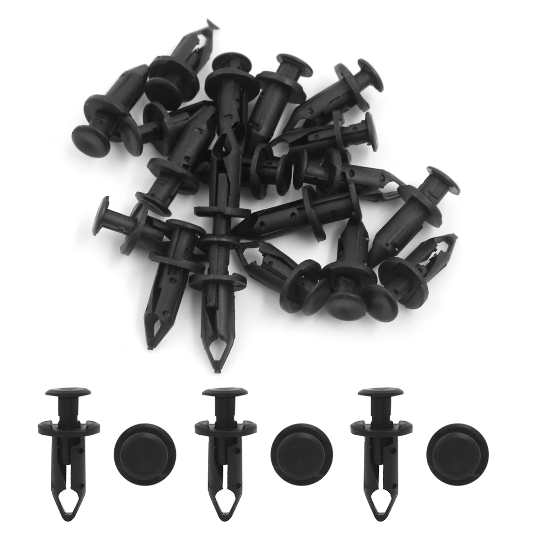 20 Pcs Plastic Push Type Rivet Retainer Fastener Pin Clips for Car Auto