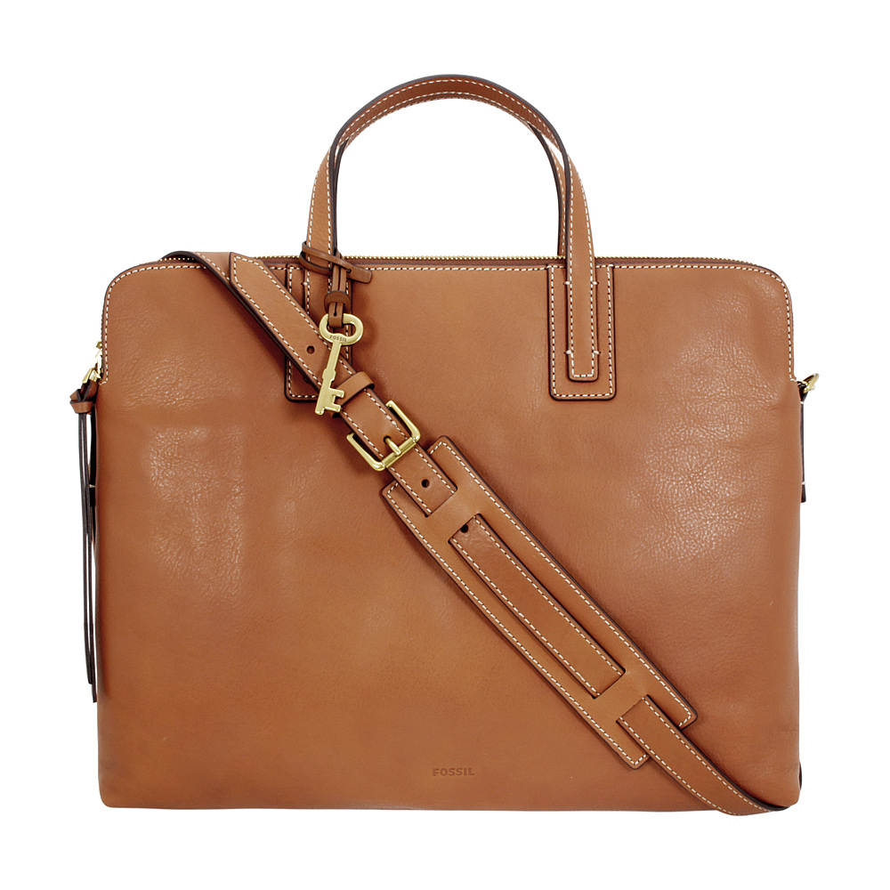 Fossil Emma Ladies Large Brown Leather Laptop Bag ZB6966