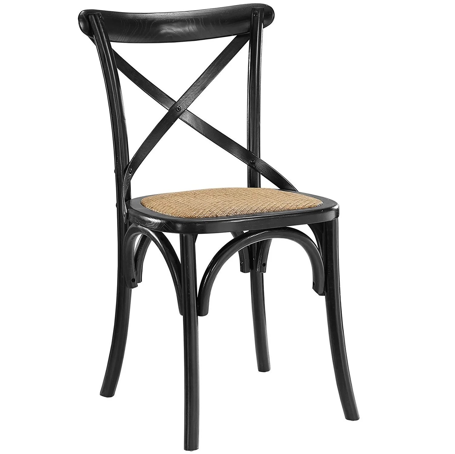 Modway Gear Modern Farmhouse Cross Back Solid Elm Wood Dining Side