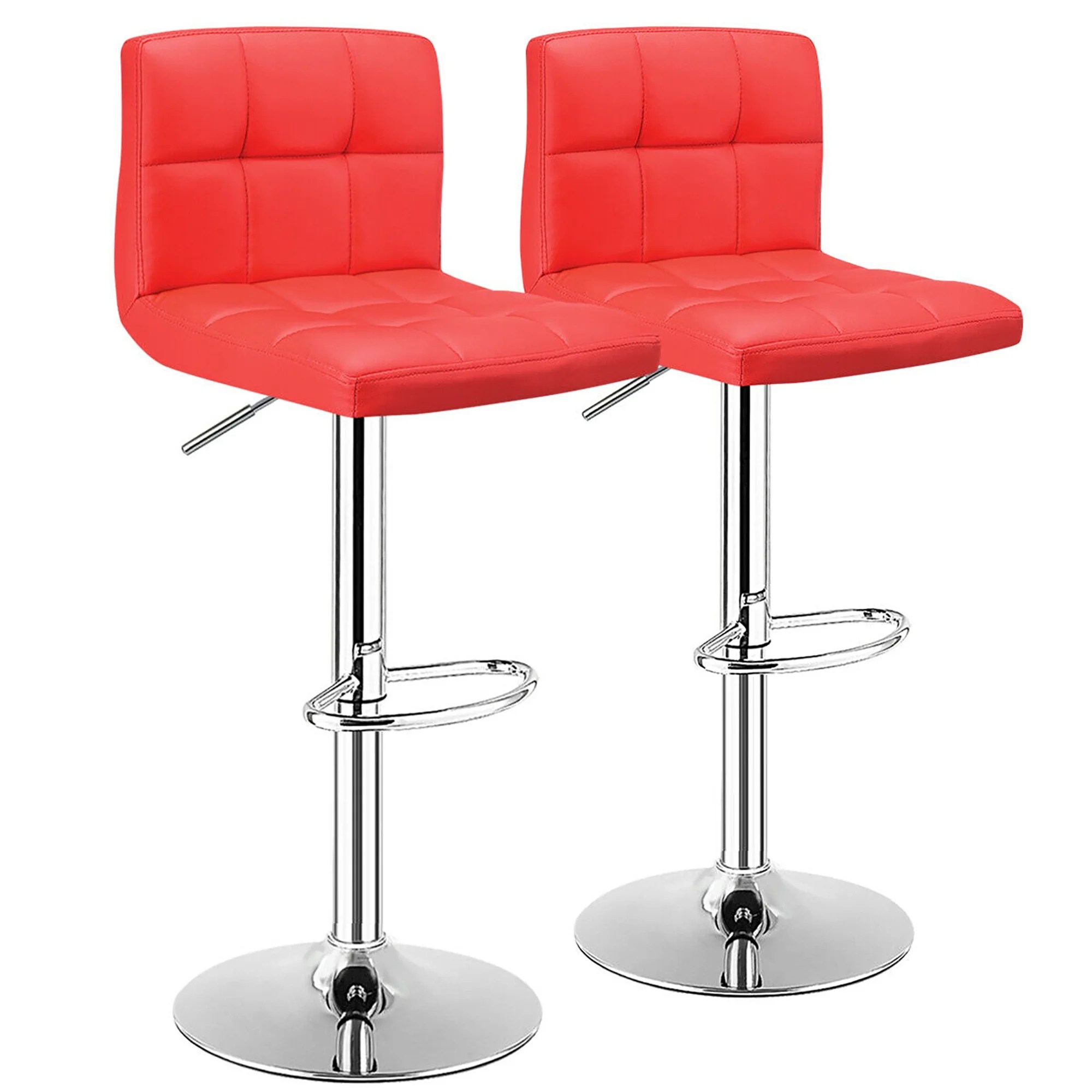 Costway Set of 2 Bar Stools Adjustable Swivel Kitchen Counter Bar Chair Costway Set of 2 Bar Stools Adjustable Swivel Kitchen Counter Bar Chair