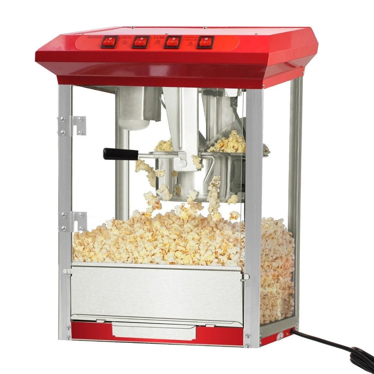 New 8oz Deluxe Popcorn Popper Maker Machine Red Table Top Tabletop