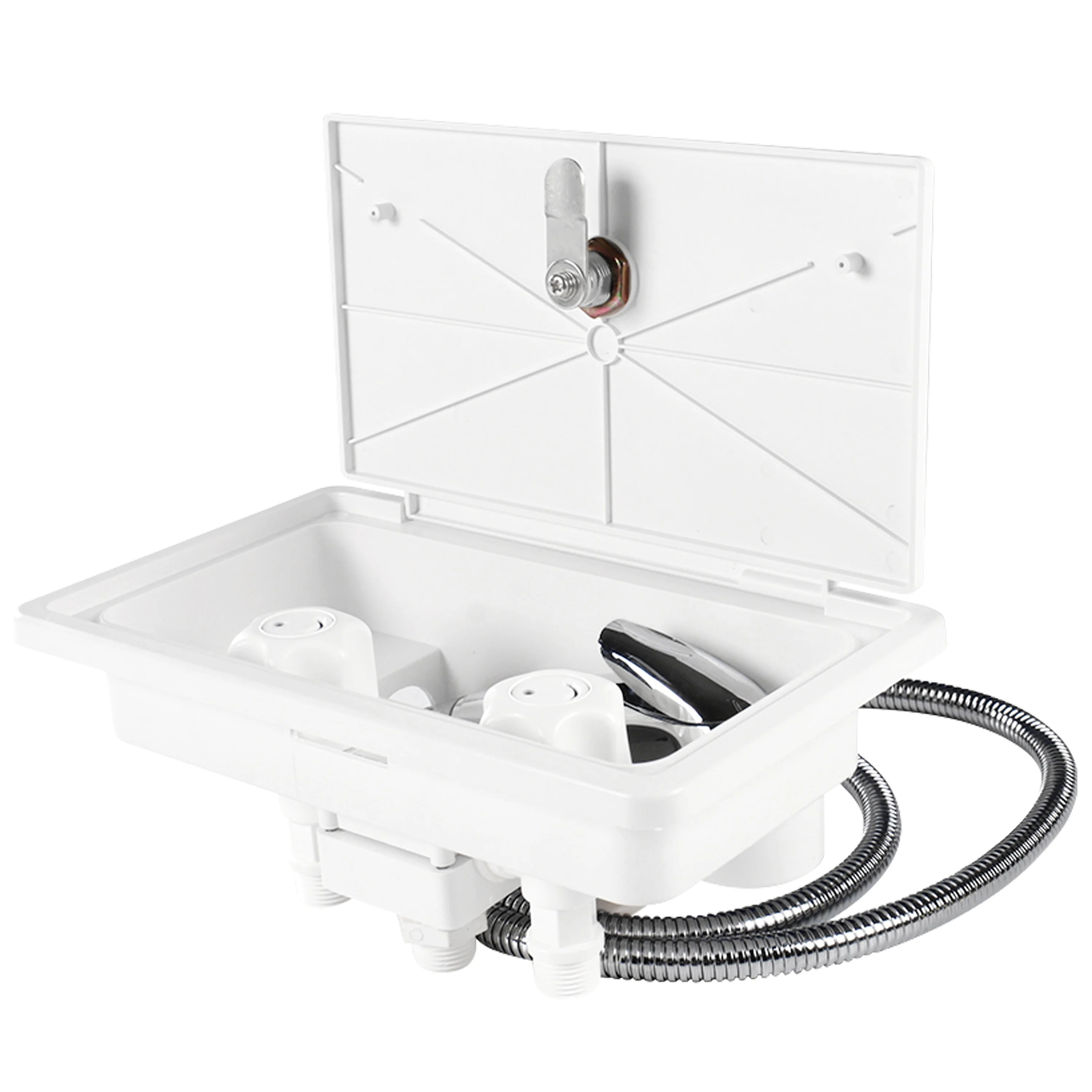 Leisure Coachworks RV Exterior Shower Box Kit Faucet Hose