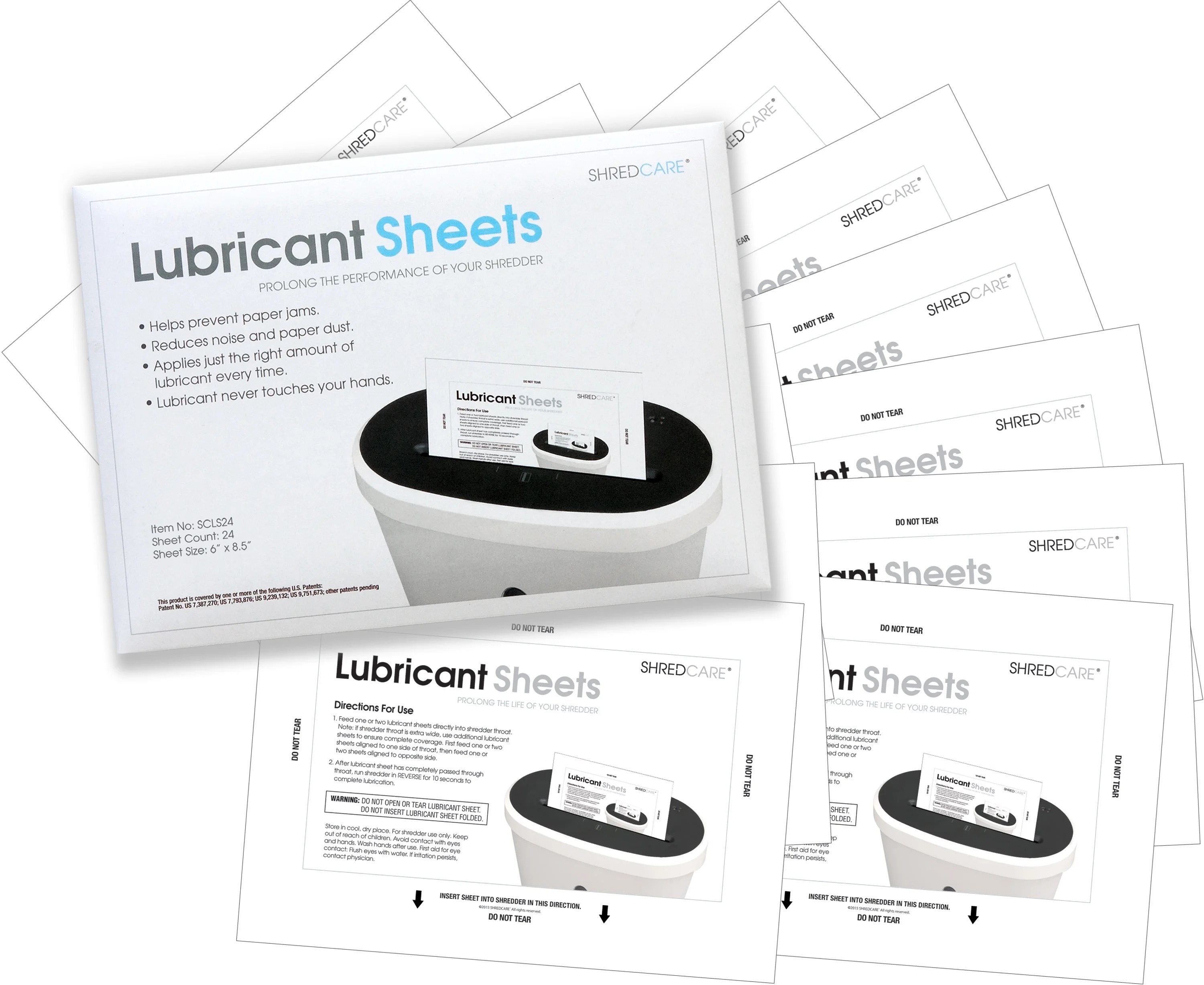 Shredcare Lubricant Sheets for All Paper Shredders 12/pack