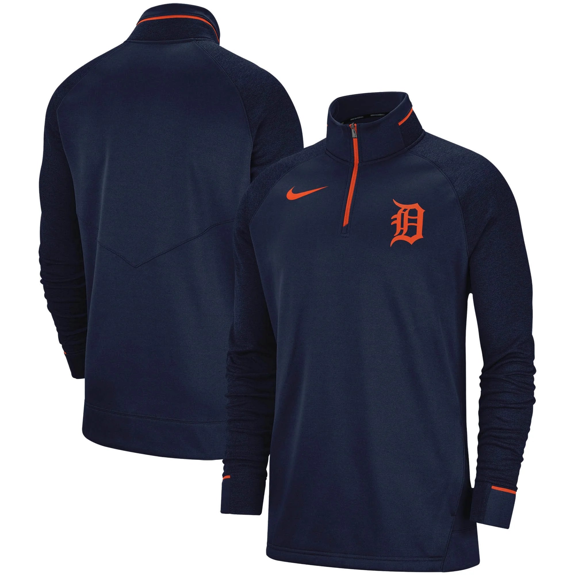 Detroit Tigers Nike Elite Game Performance Raglan Sleeve QuarterZip