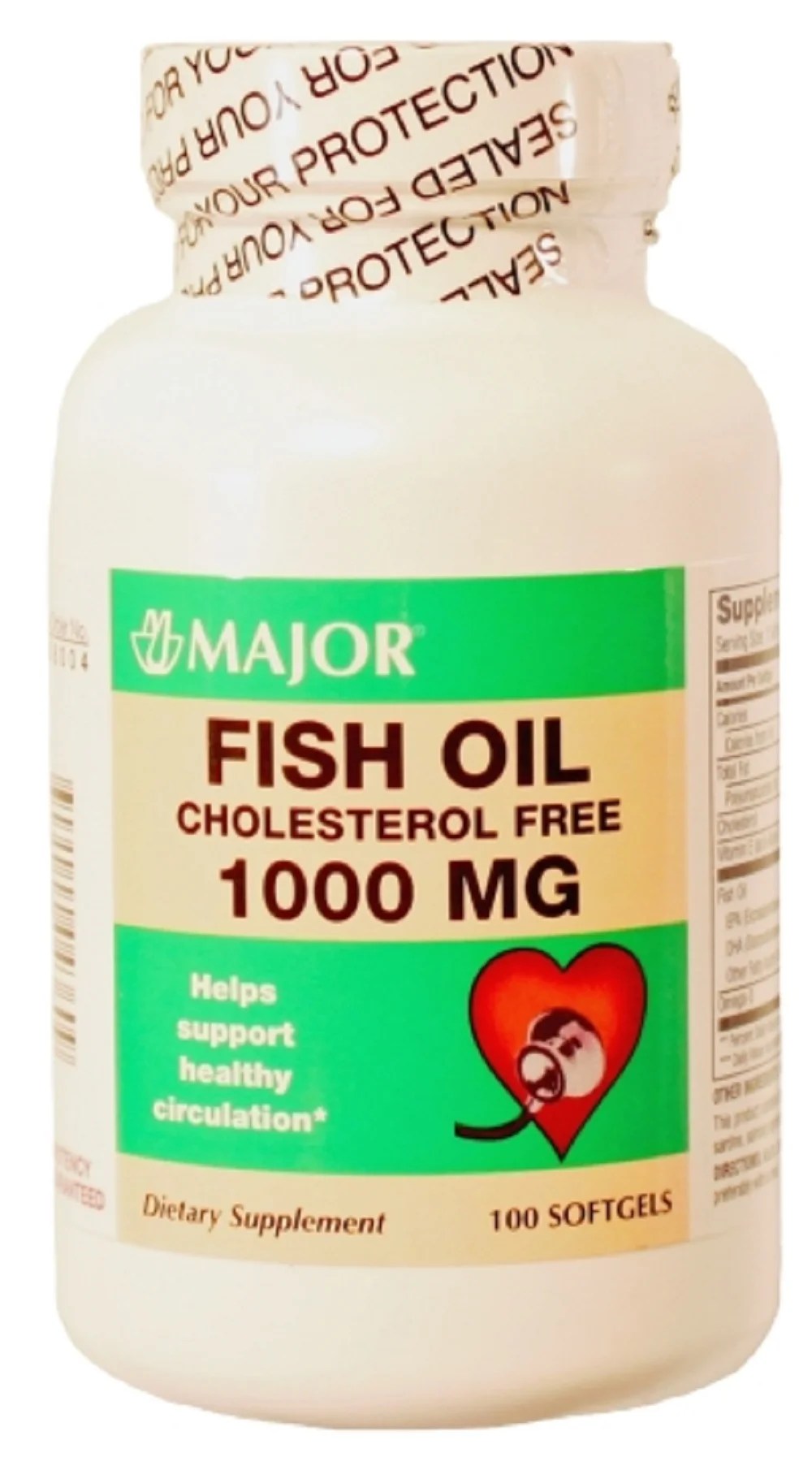 319MJRX MAJOR FISH OIL CHOLESTEROL FREE 1000MG FISH OIL1000 MG Yellow