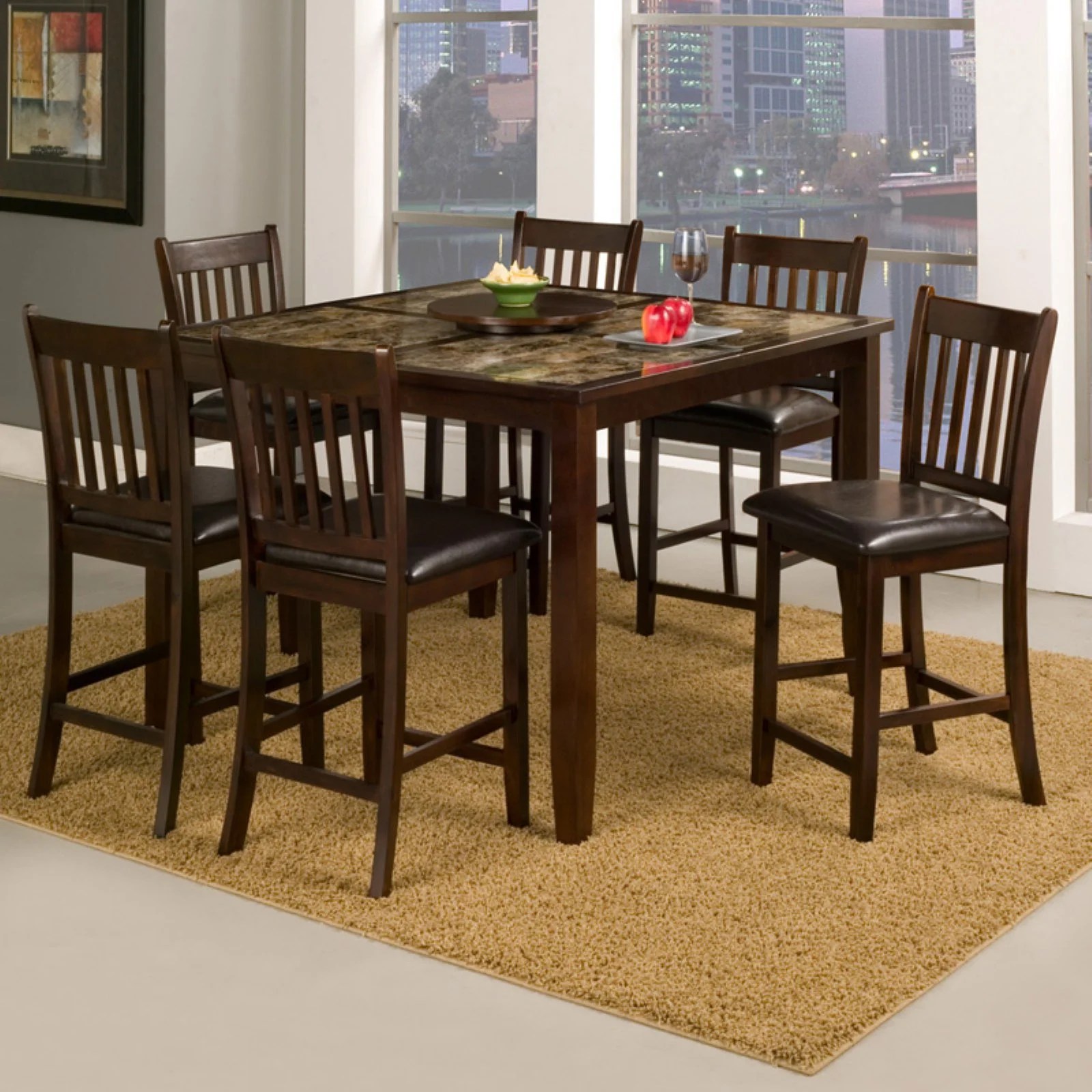 Alpine Furniture Capitola 7 Piece Counter Height Pub Table Alpine Furniture Capitola 7 Piece Counter Height Pub Table