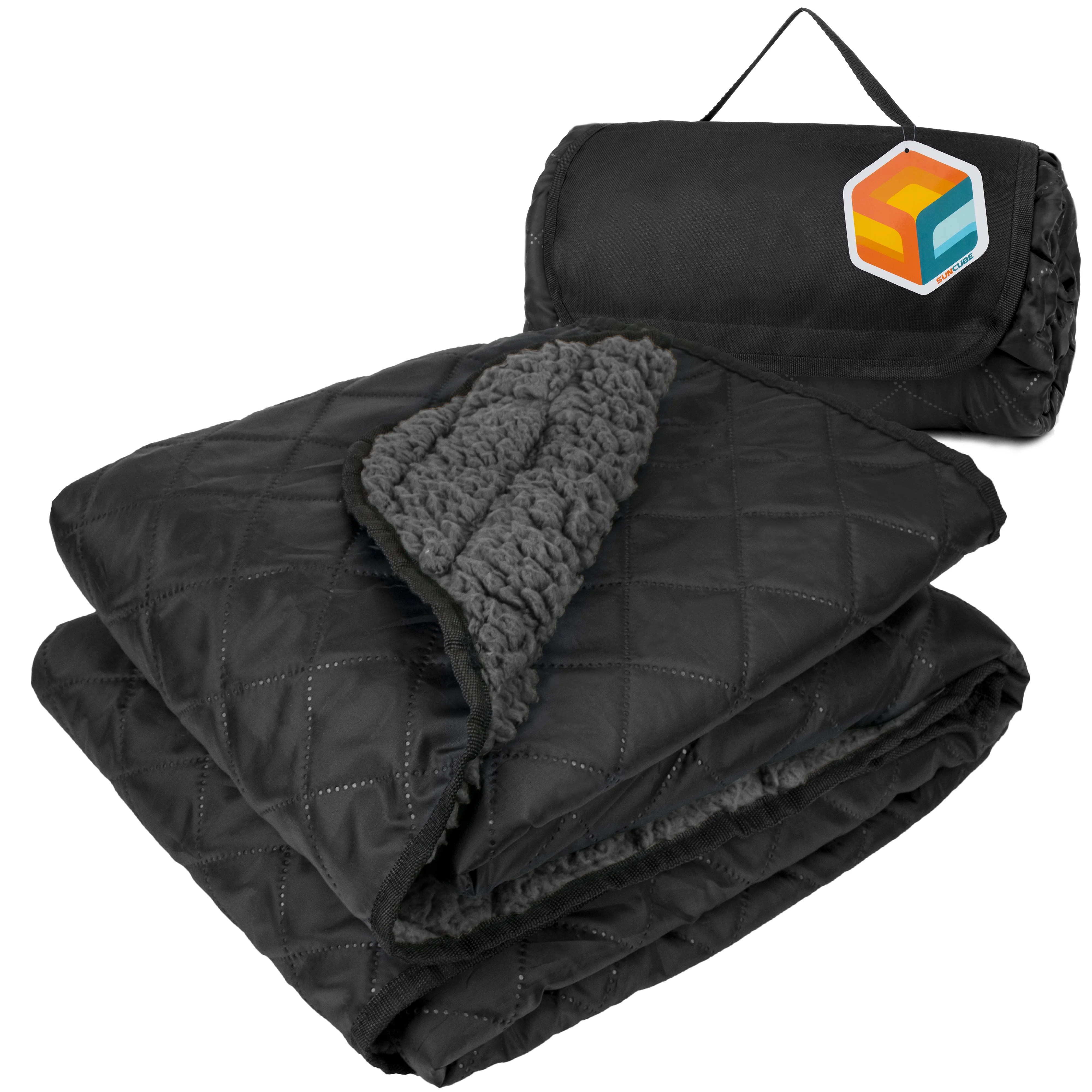 SUN CUBE Waterproof Outdoor Blanket, Sherpa Picnic Blanket