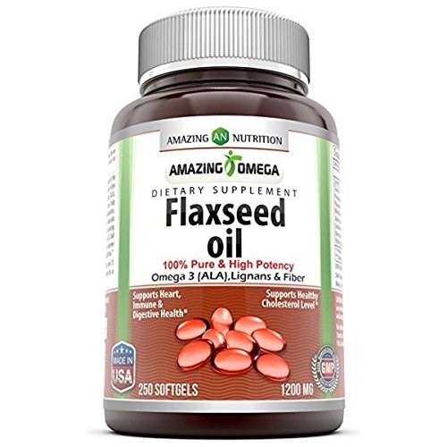 Amazing Omega Flaxseed Seed oil 1200mg 250 Softgels