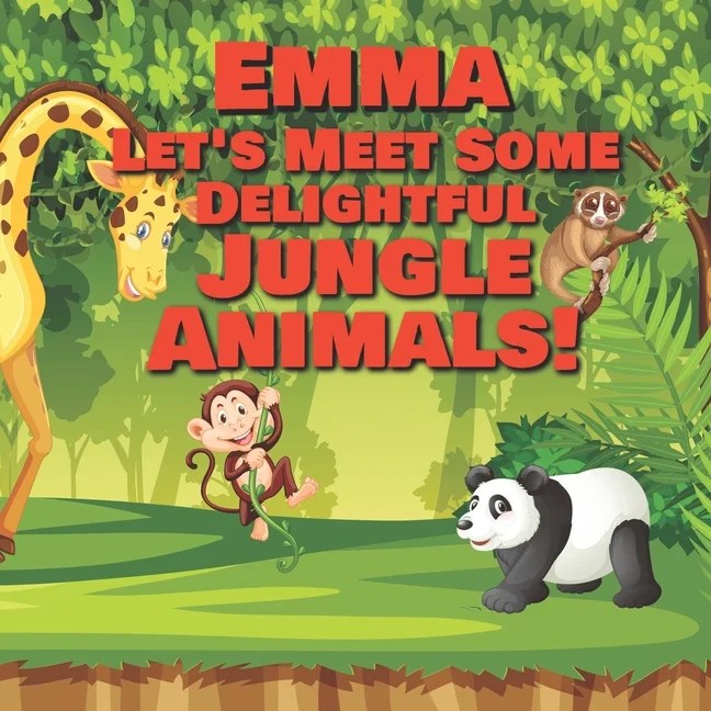 Emma Let&#039,s Meet Some Delightful Jungle Animals! Personalized Kids