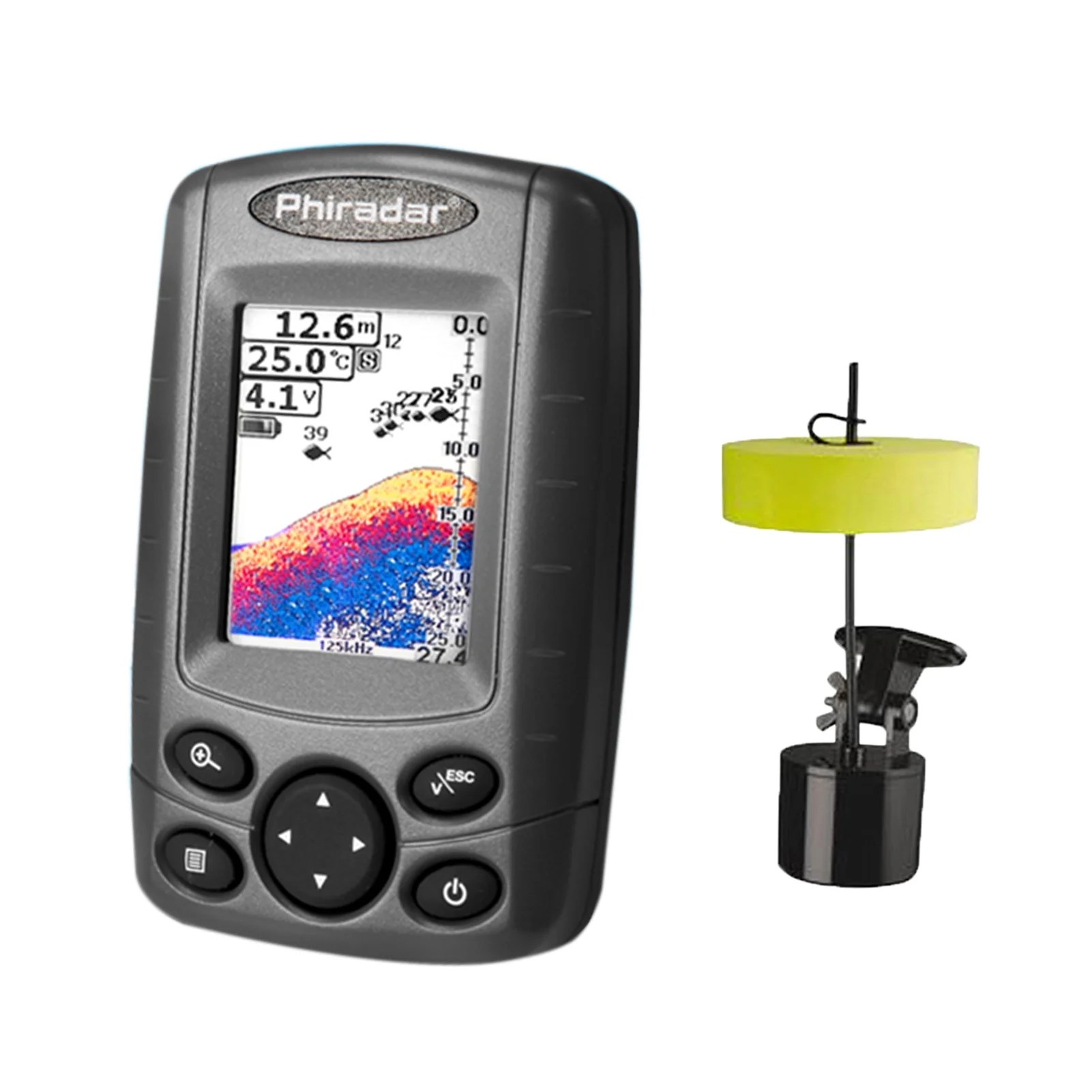 Phiradar Portable Fish Finder Handheld Fishfinder Fish Depth Finder