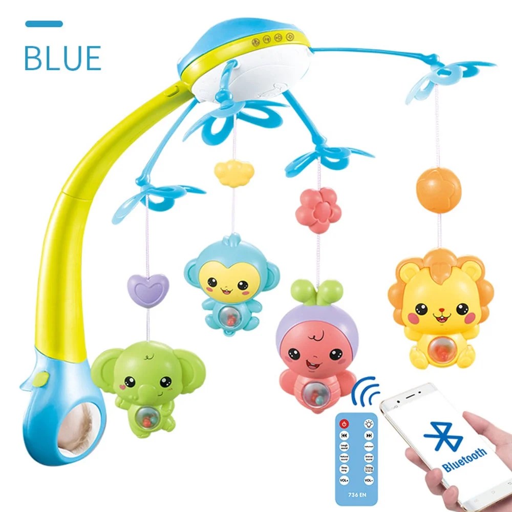 Baby Musical Cot Mobile with Projector Light Lullaby Music Box Remote