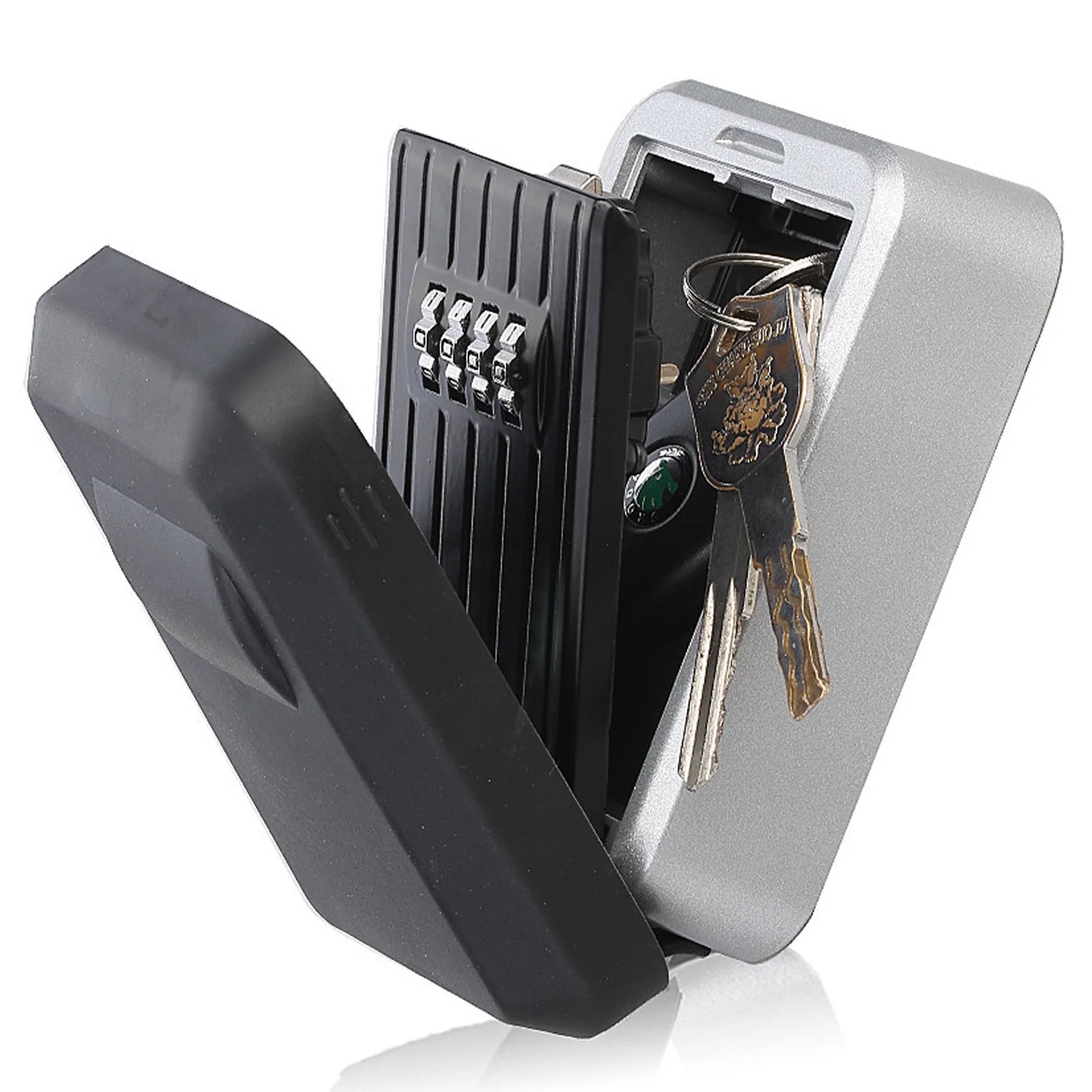 Key Lock Box Wall Mount Aluminum Alloy 4Digit Password Waterproof