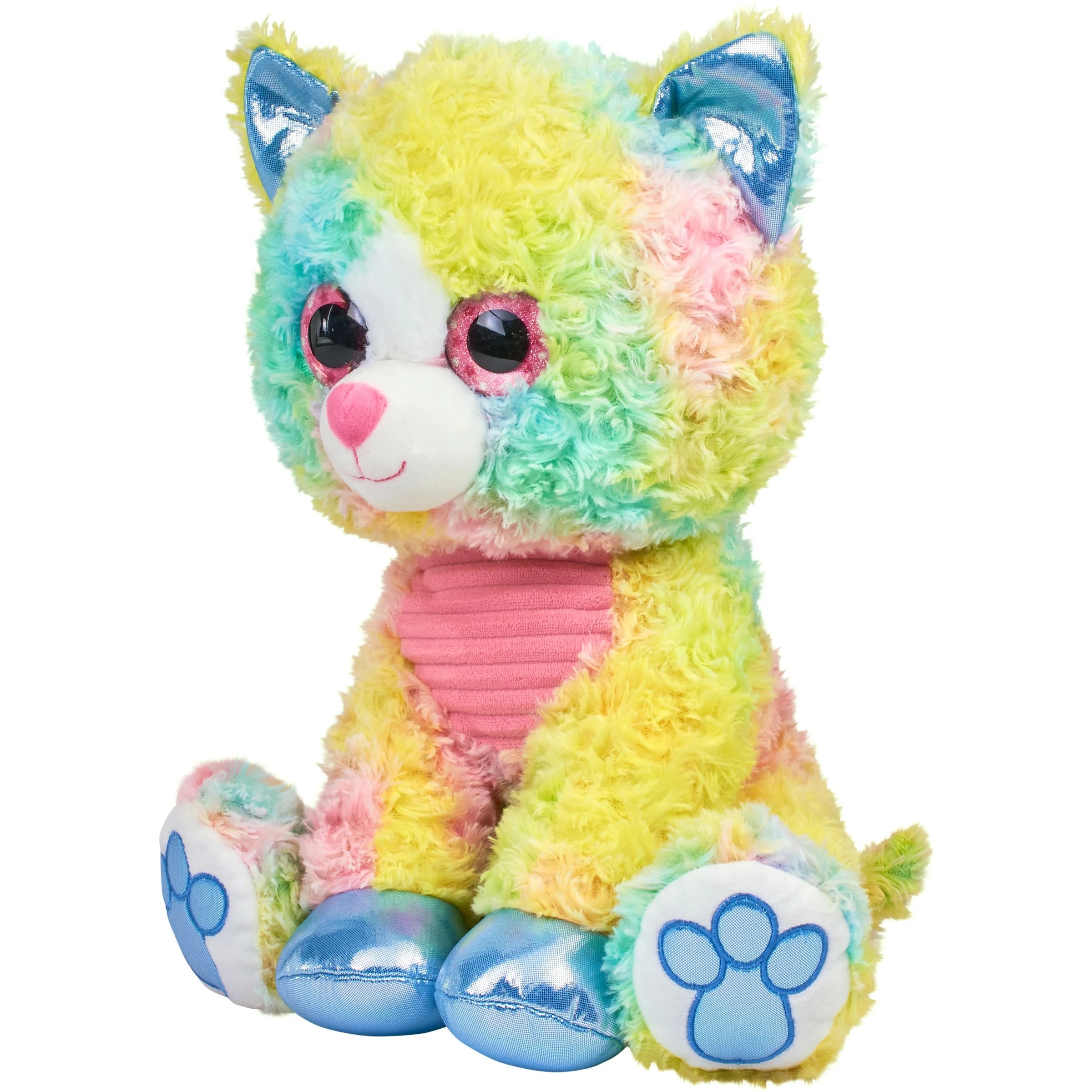 Spark. Create. Imagine. 15.5" Bright Eye Rainbow Kitty Cat Plush