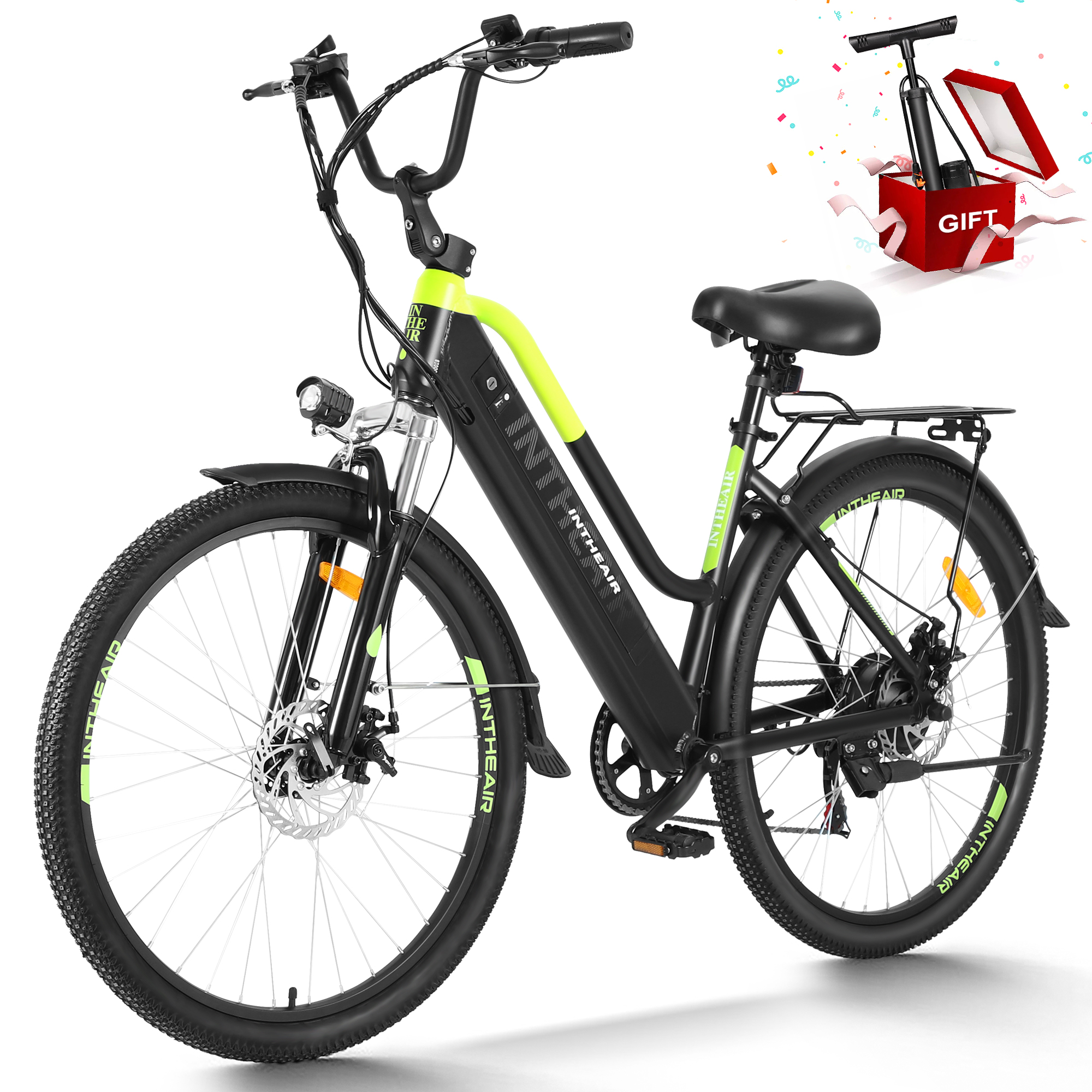 INTHEAIR Electric Bicycle 26" 350W City Commuter Electric Bike for
