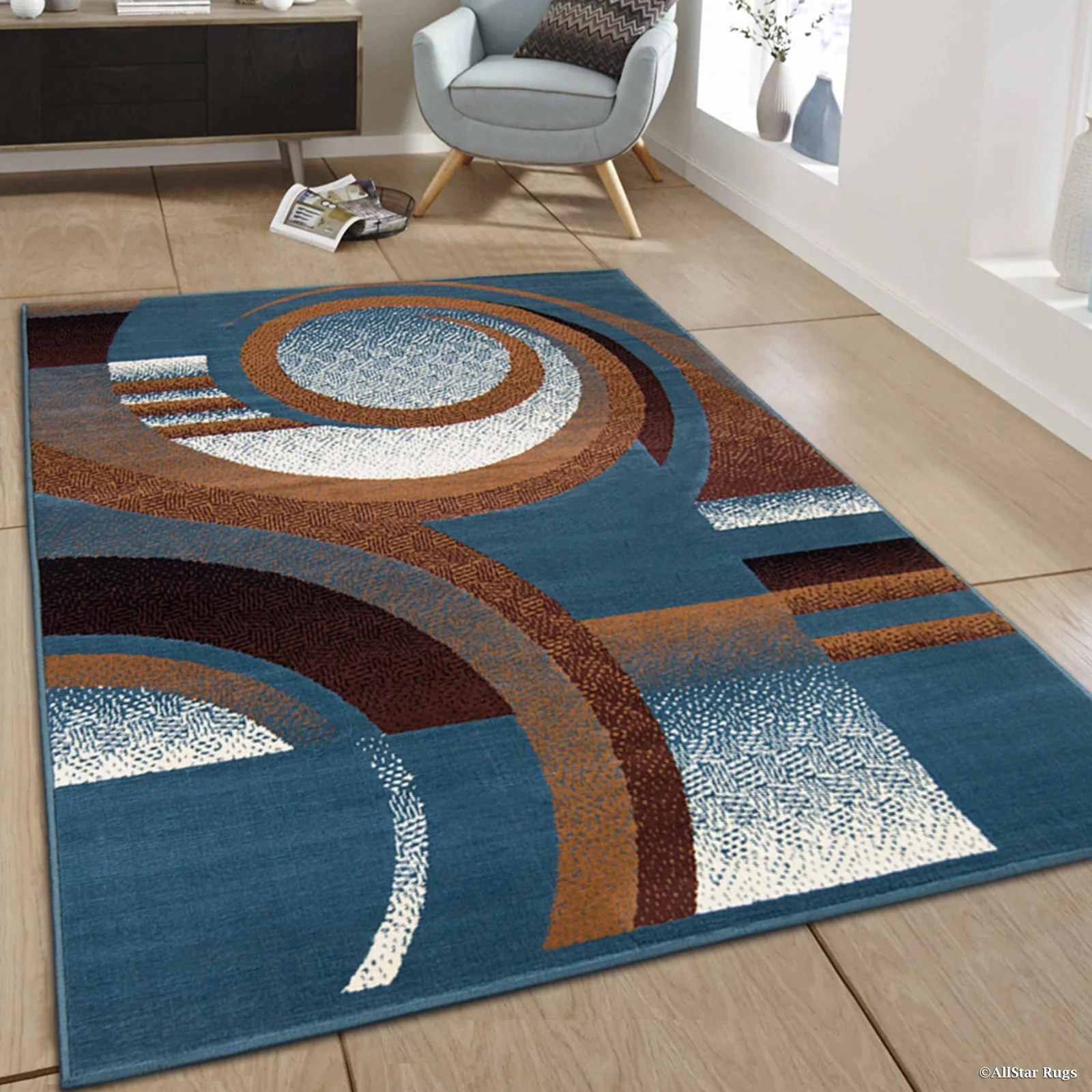 Allstar blue Area Rug. Contemporary. Abstract. Traditional. Formal