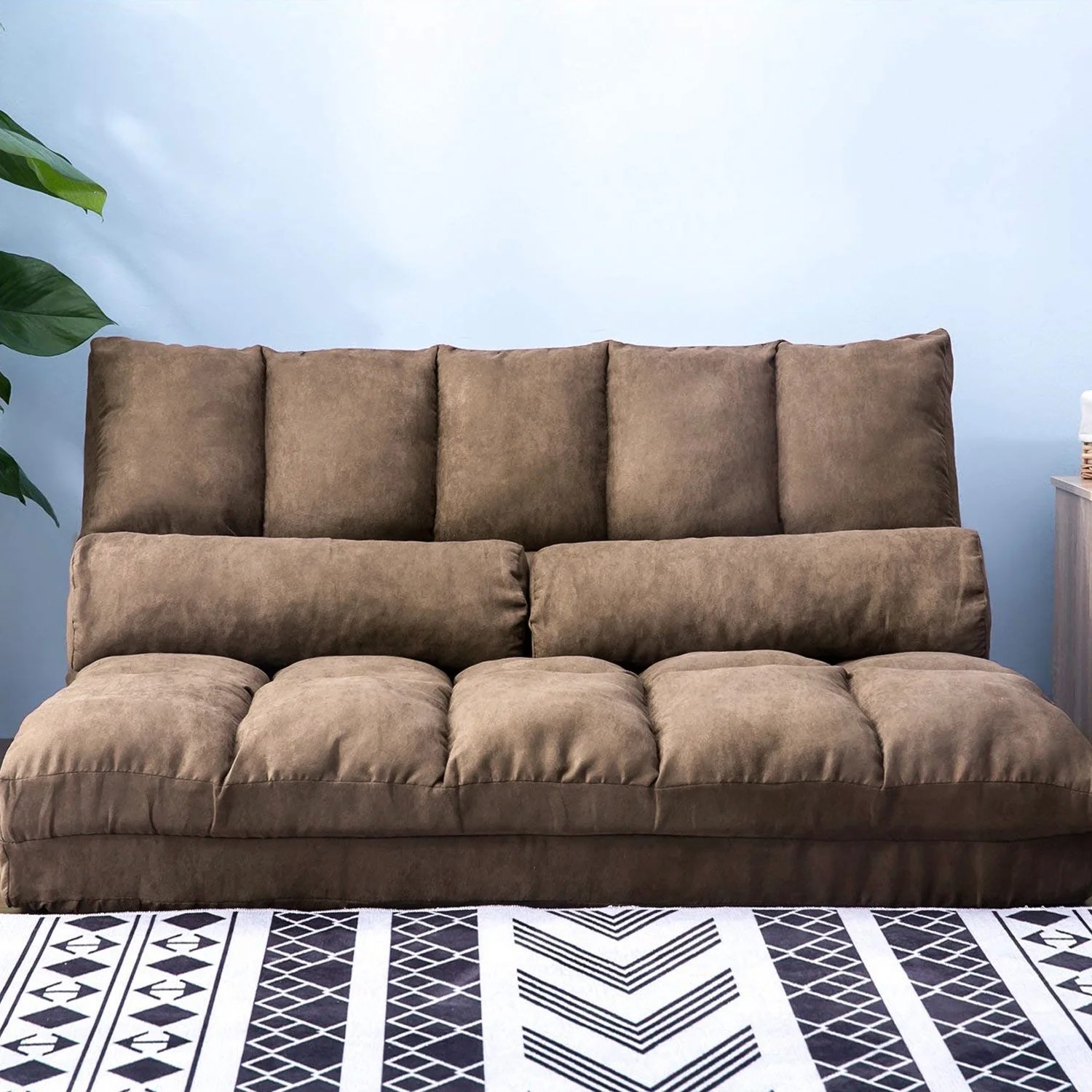 Kepooman Adjustable Folding Lounge Sofa Bed with 2 Pillows for Living