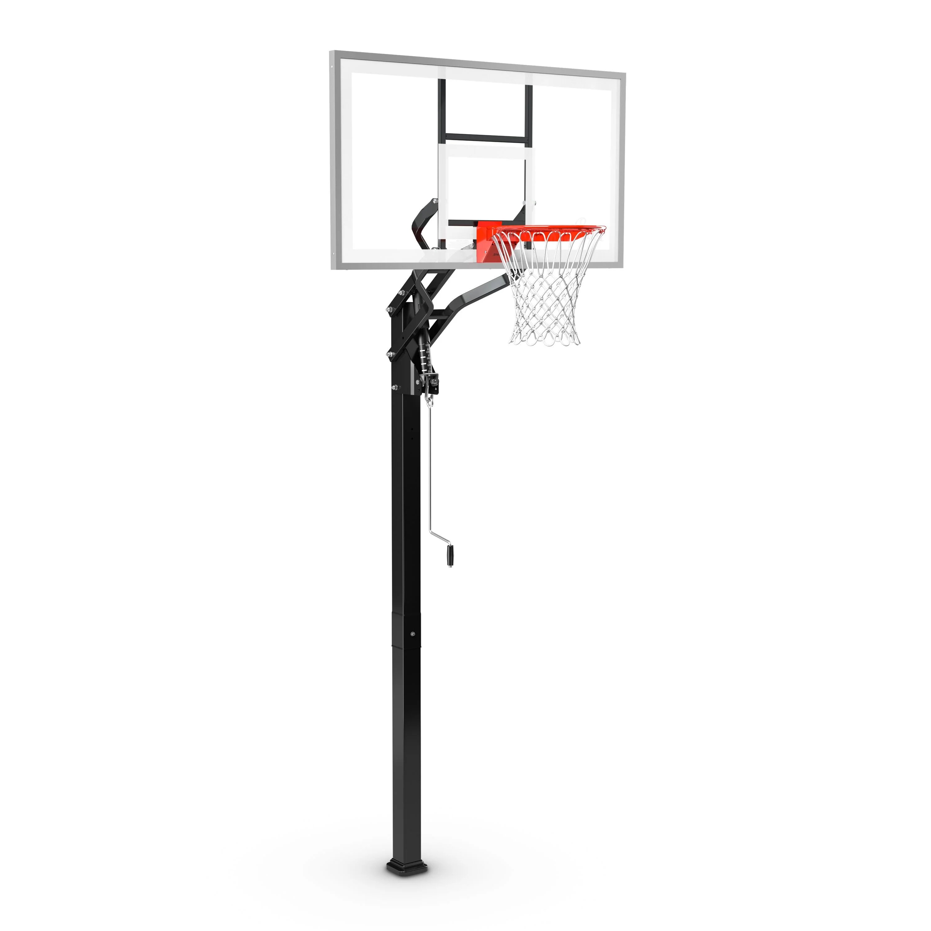 Spalding 60 In. Tempered Glass UTurn® In Ground Basketball Systems Hoop