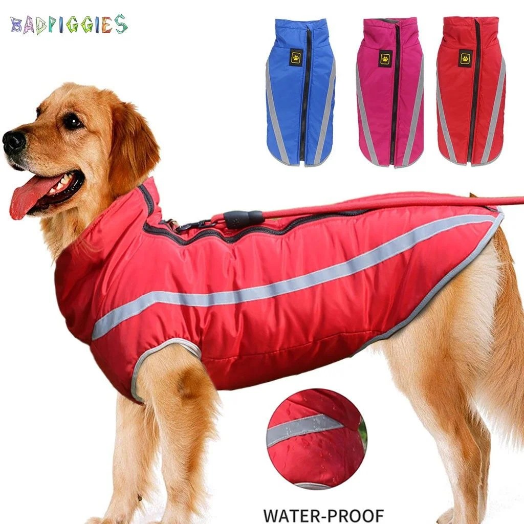 BadPiggies Reflective Dog Coat Winter Jacket, Waterproof Warm Pet Vest