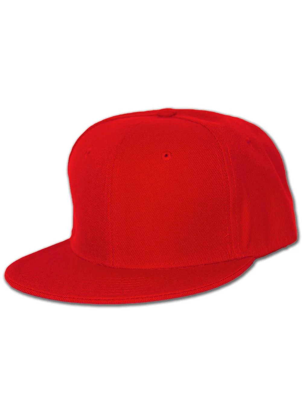 Blank Flat Bill Baseball Hat , 7 Red