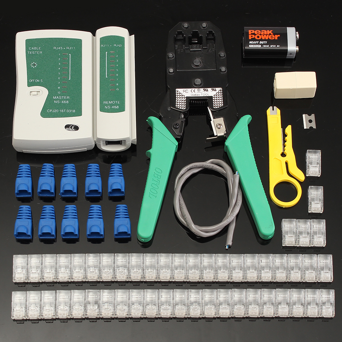 Net work LAN Kit RJ45 RJ11 Cat5e Cat6 Cable Tester Crimper