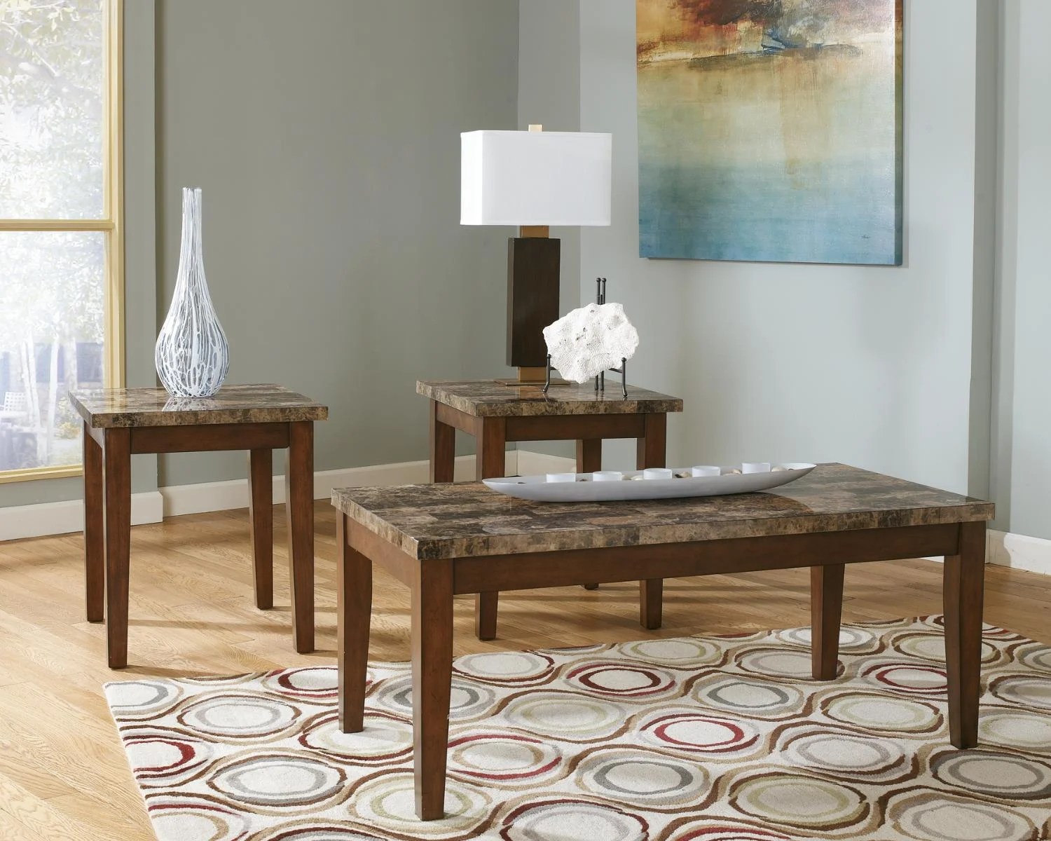 Signature Design by Ashley Theo 3Piece Living Room Table Set Walmart