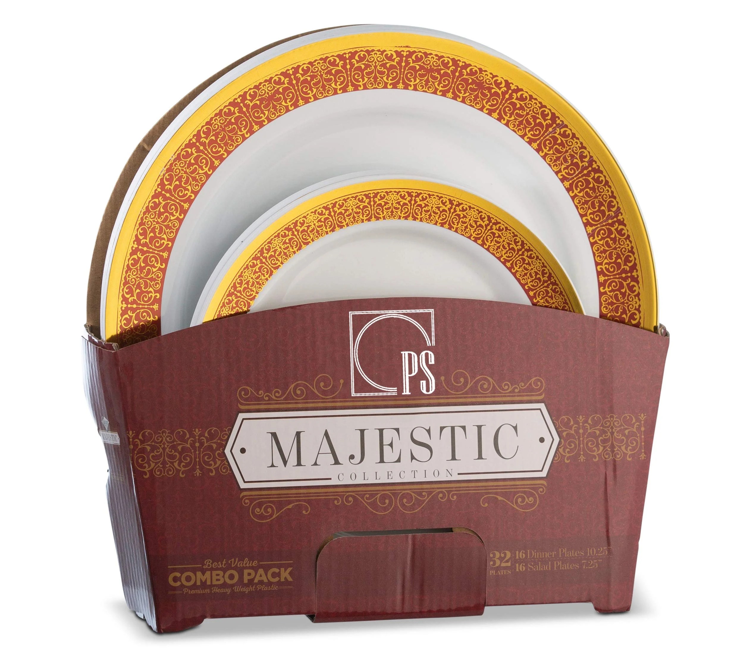 32 Piece Plastic Plates Set Elegant Plastic Dinnerware Includes 16