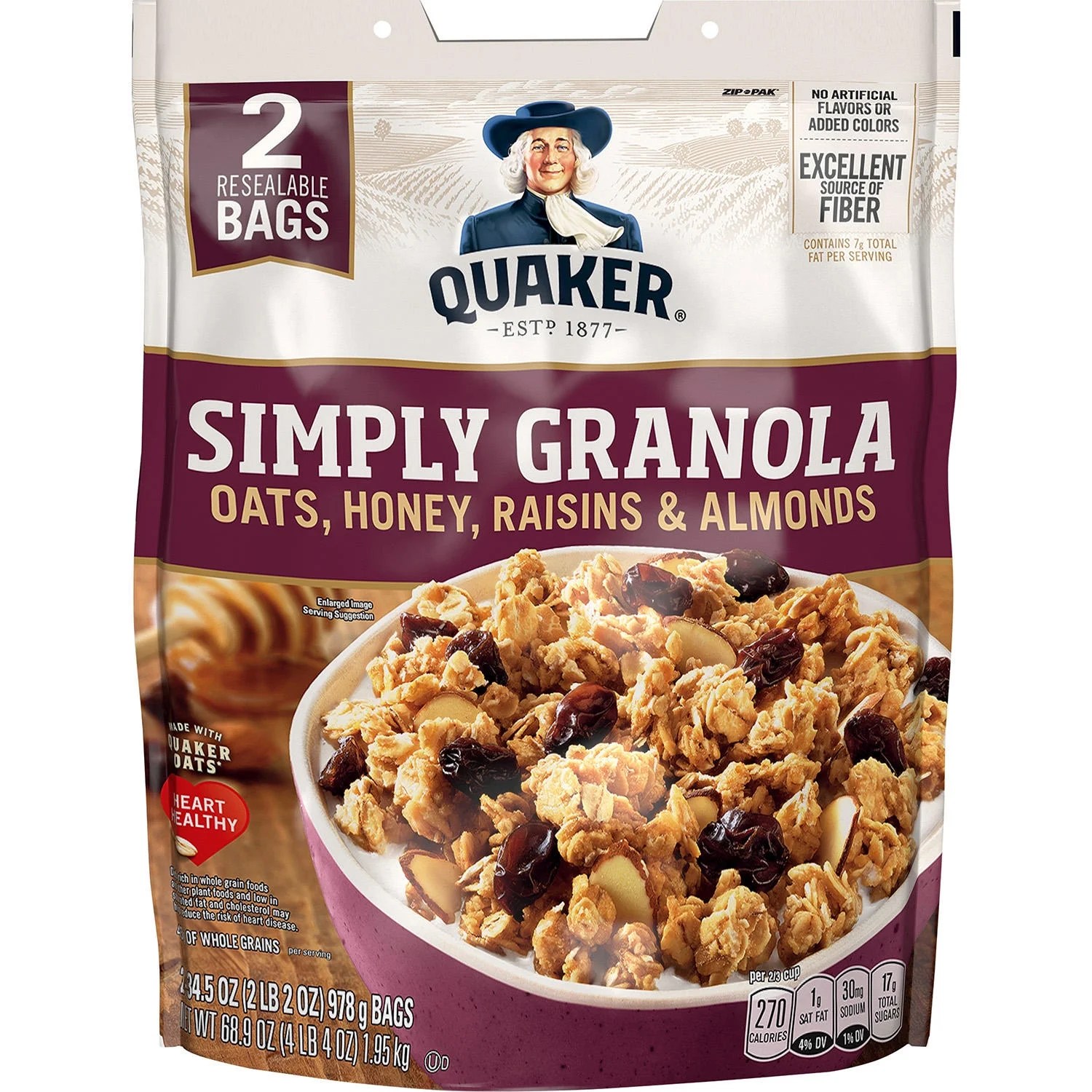 Quaker Simply Granola 34.5 Oz., 2 Resealable Bags