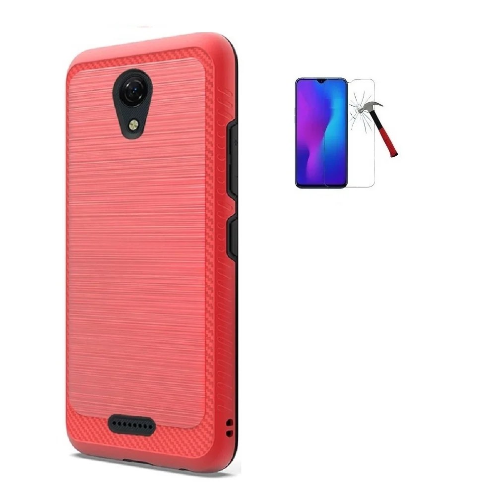 Phone Case for AT&T Motivate / AT&T Fusion Z, Dual Layer Shock Resistant Brushed Texture