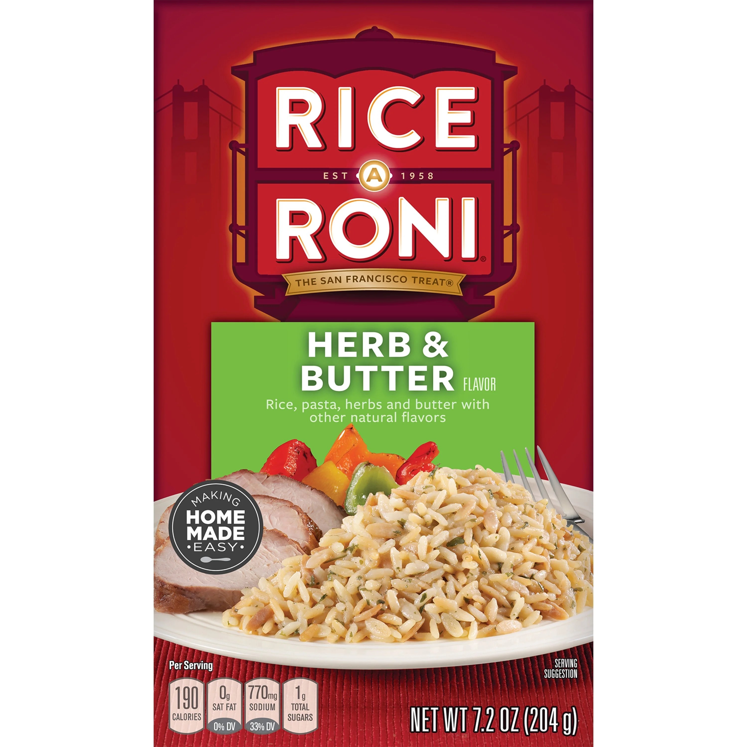 RiceARoni Rice & Pasta Mix, Herb & Butter, 7.2 oz Box