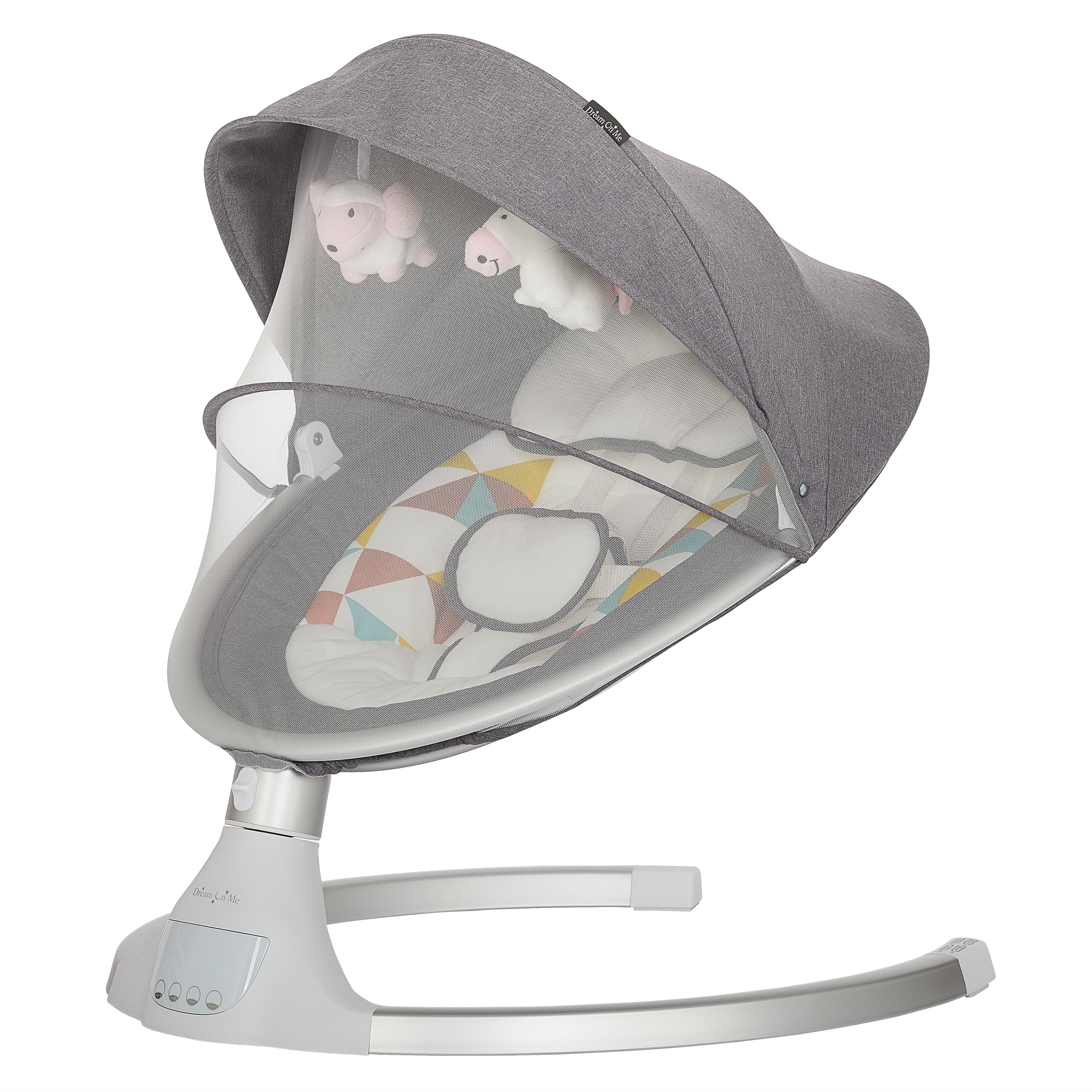 Dream On Me Zazu Cradling Swing in Grey and Pink Walmart