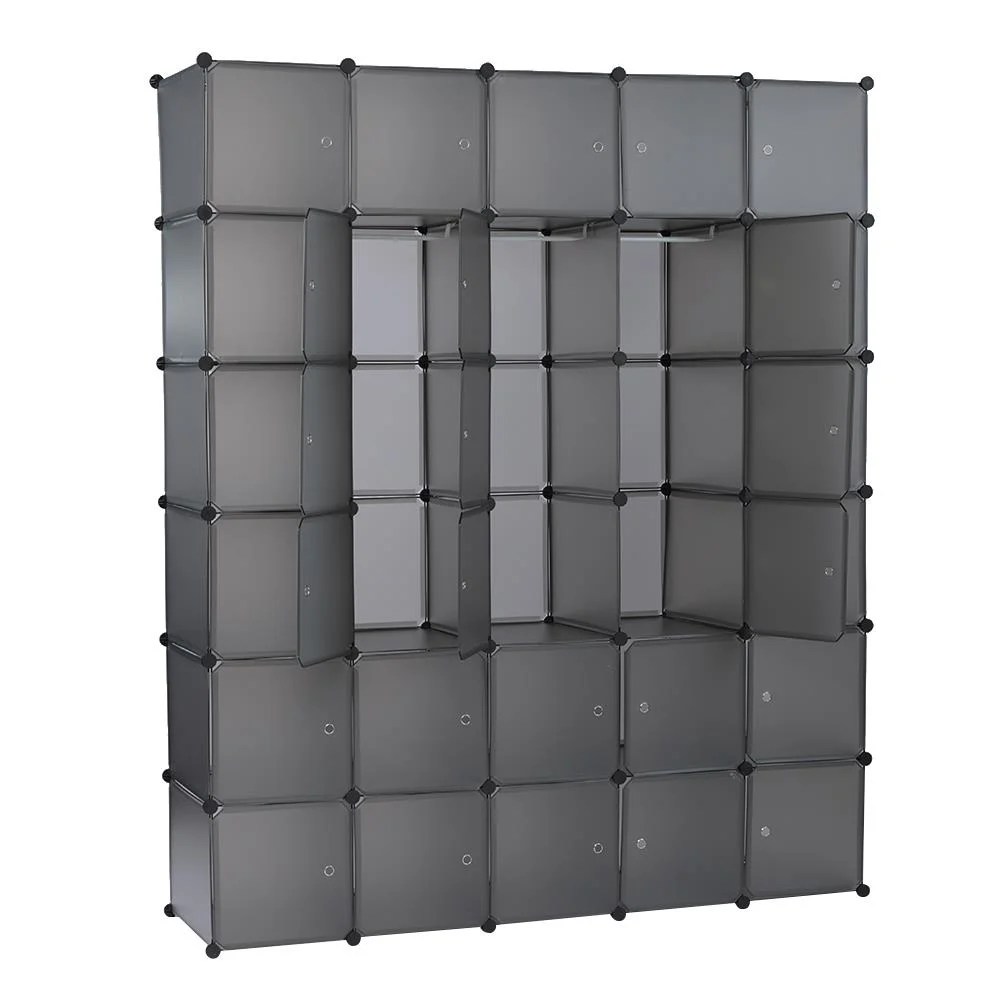 Zimtown Cube Storage Organizer 30Cube Plastic Closet Units,Gray