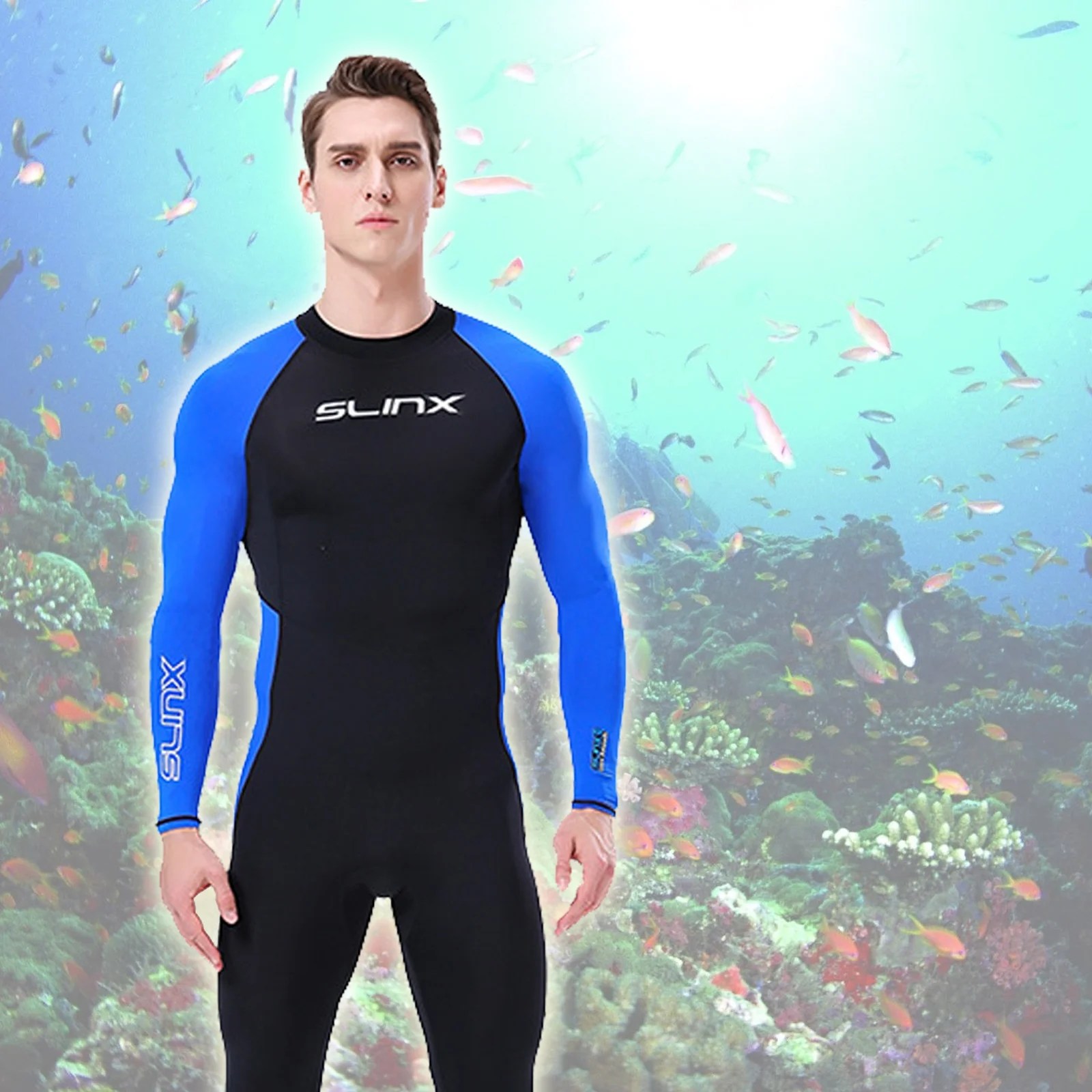 MEN WetSuit Full Body suit Super stretch Diving Suit Swim