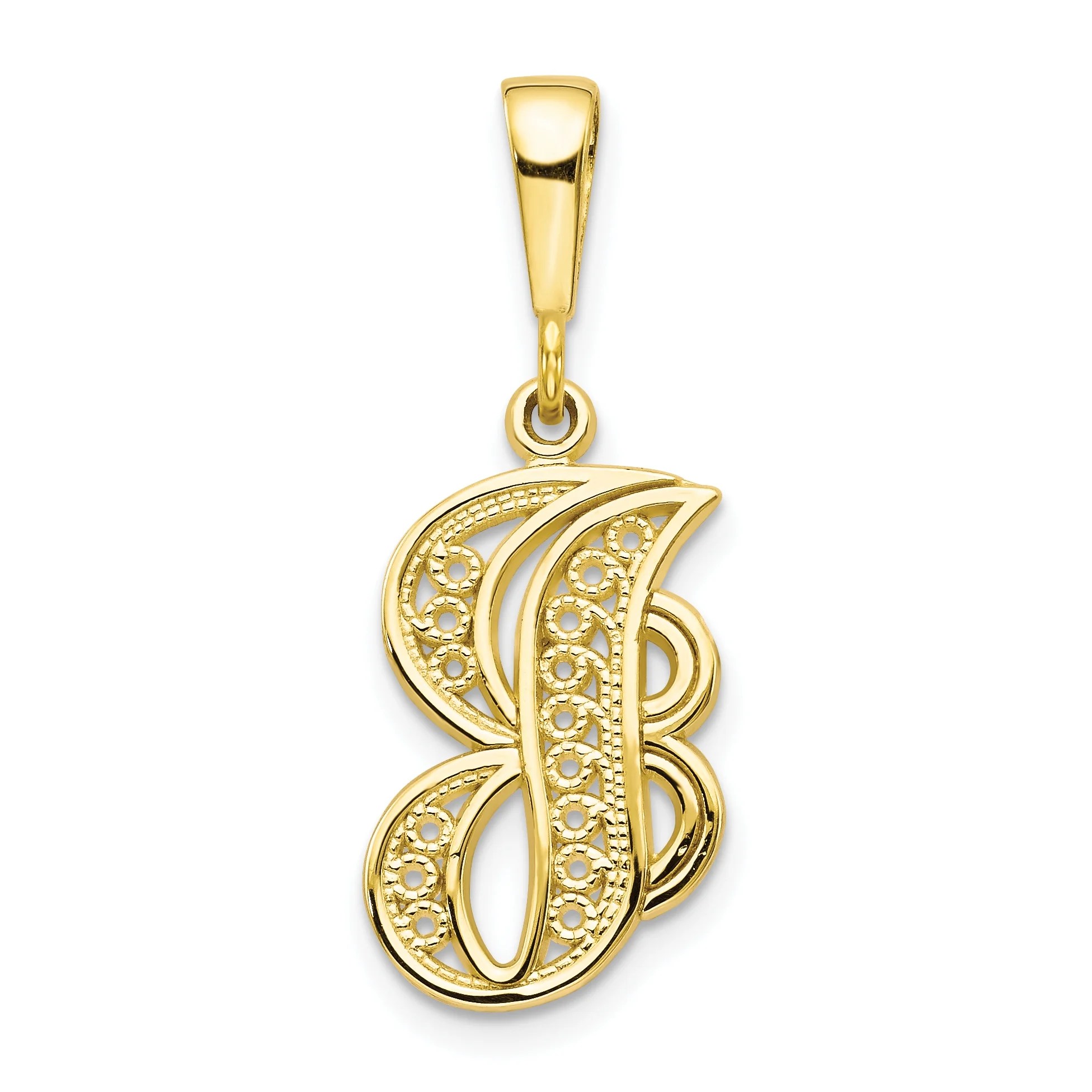 IceCarats 10k Yellow Gold Initial Monogram Name Letter J Pendant