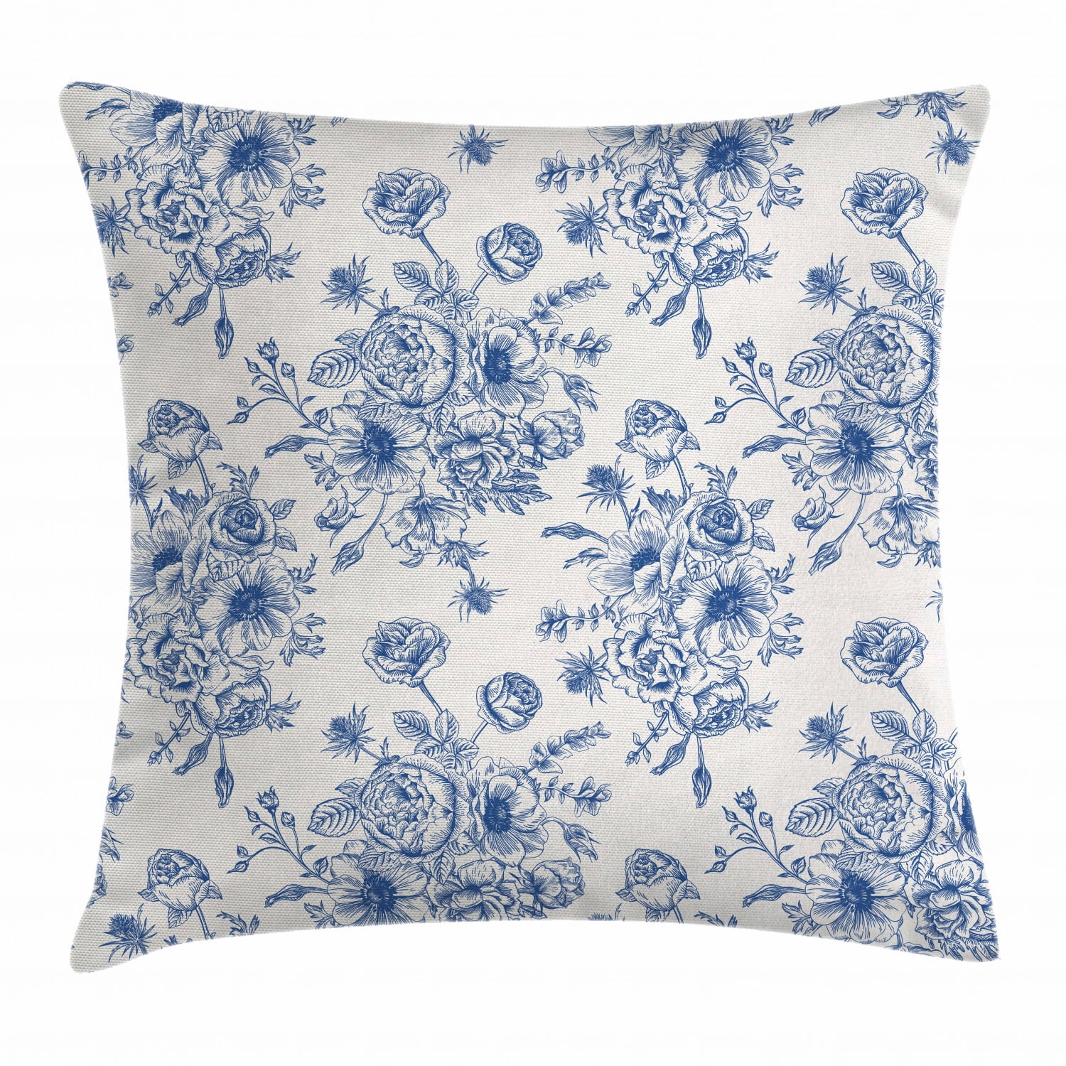 Anemone Flower Throw Pillow Cushion Cover, Floral Pattern with Bouquet