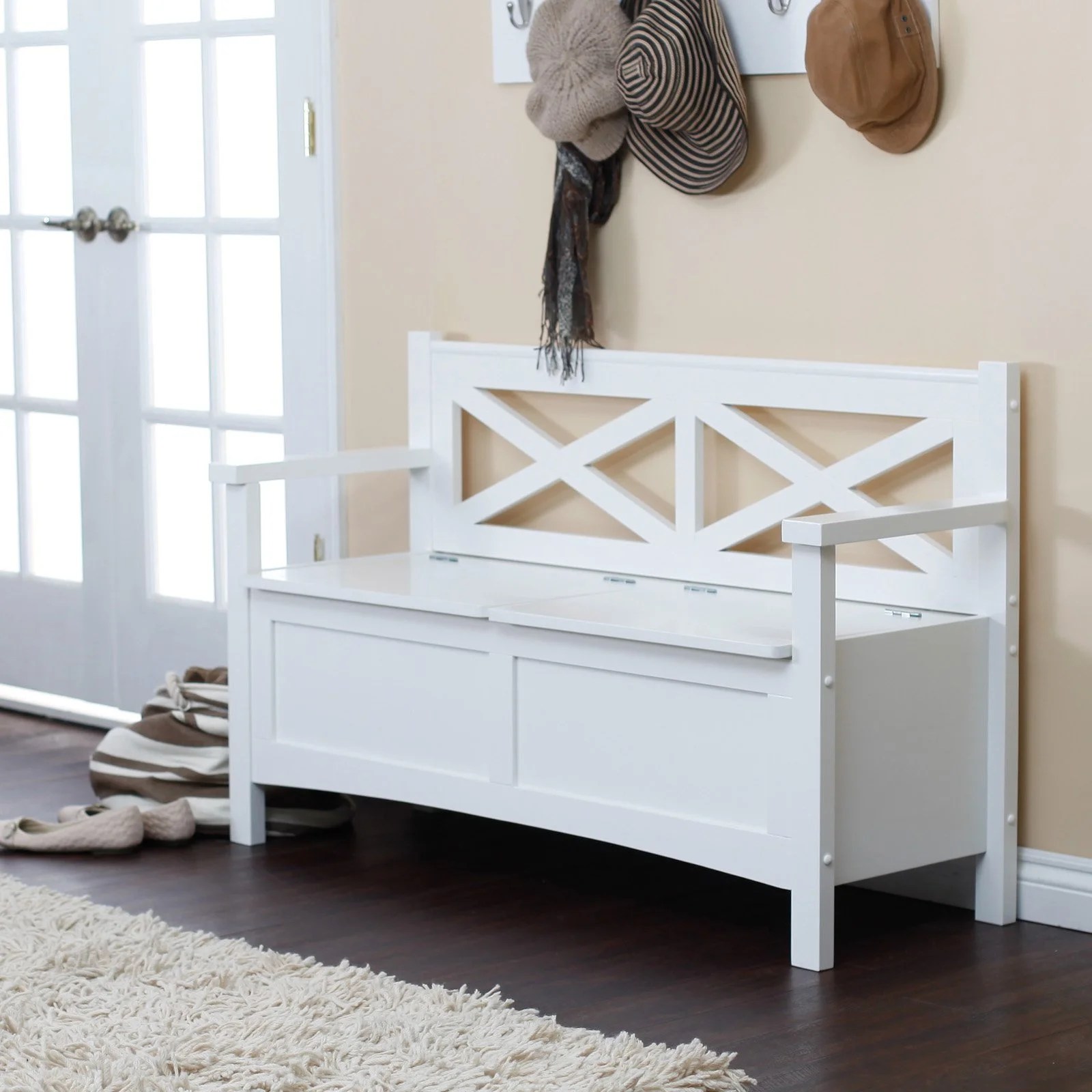 Harper XBack Storage Bench White
