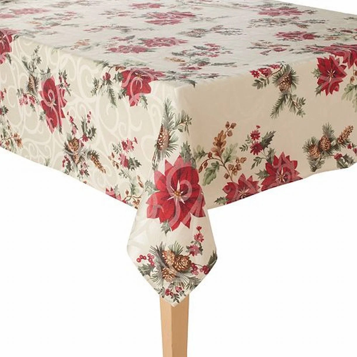 Food Network Juniper Berry Christmas Tablecloth Fabric Table Cloth