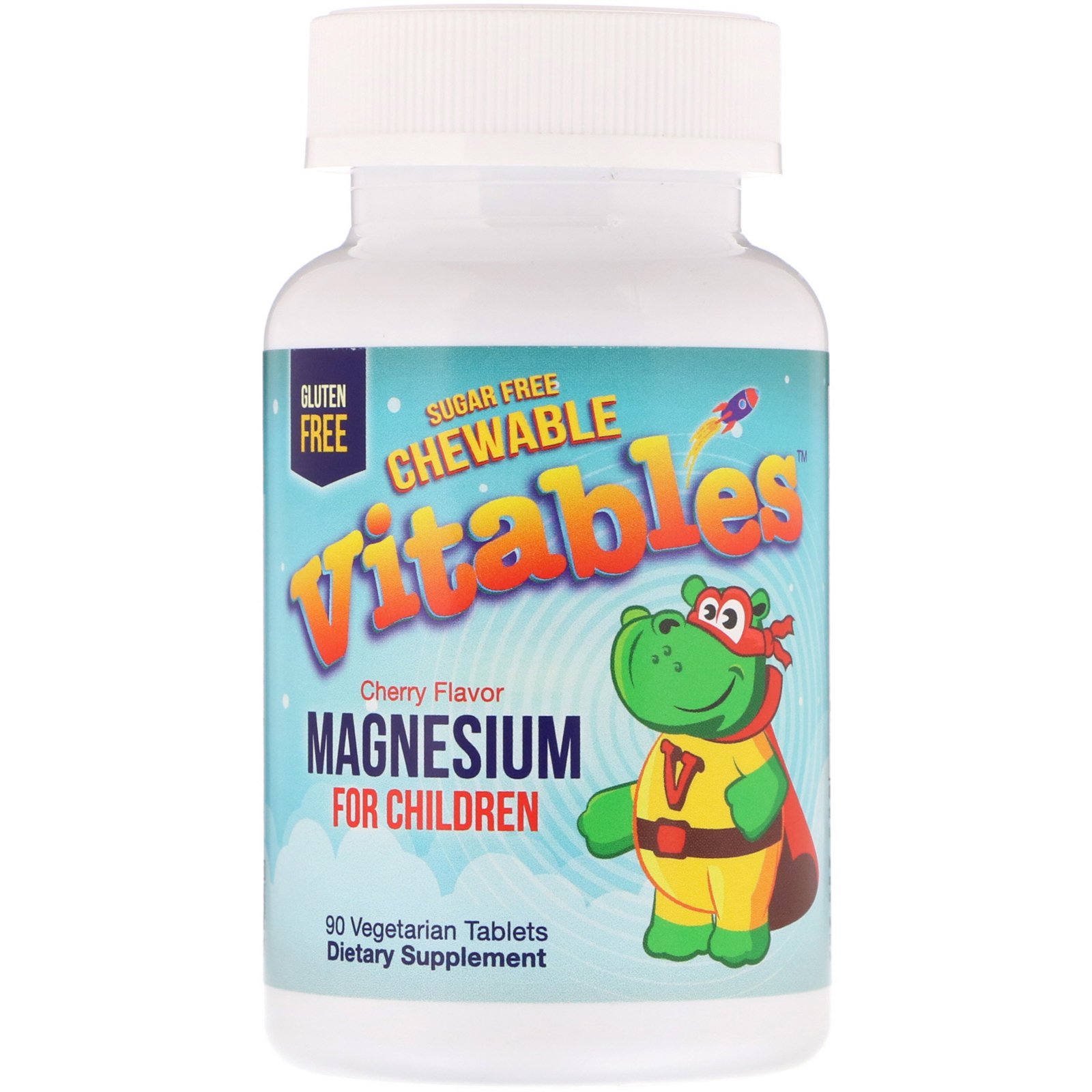 Vitables Magnesium Chewables for Children, Sugar Free, Cherry, 90 Vitables Magnesium Chewables for Children, Sugar Free, Cherry, 90