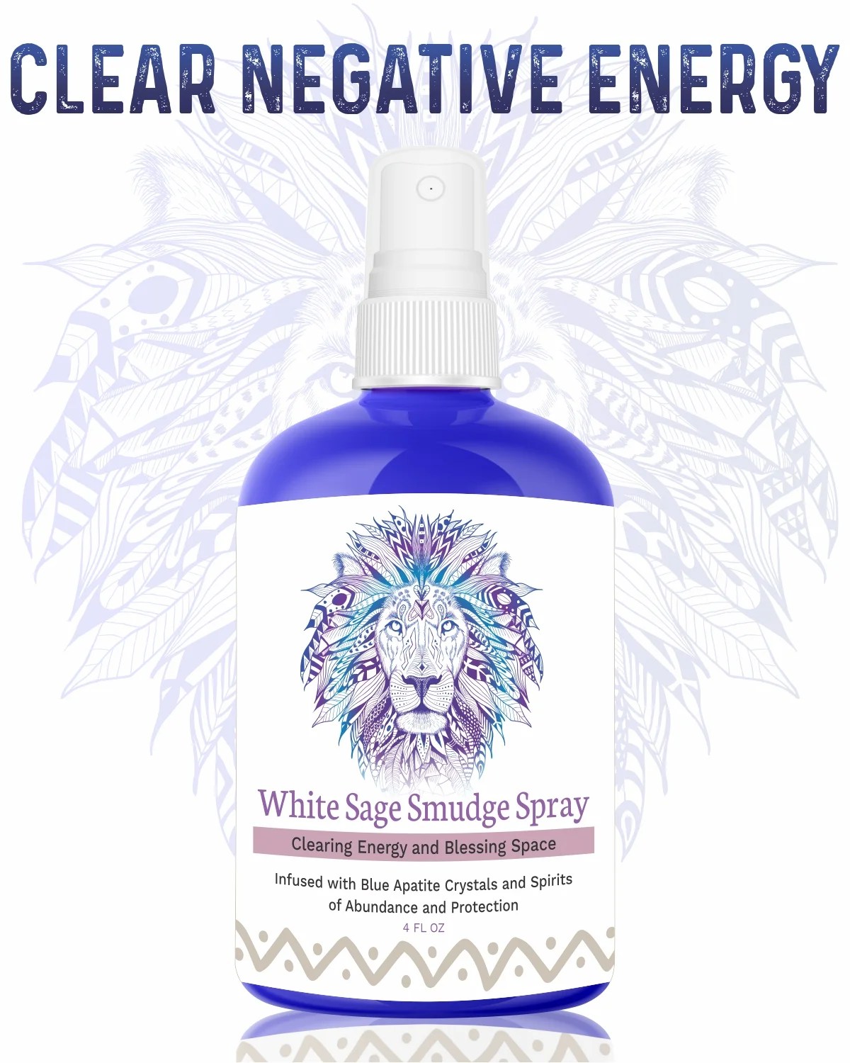 White Sage Smudge Spray for Cleansing Negative Energy and Protection