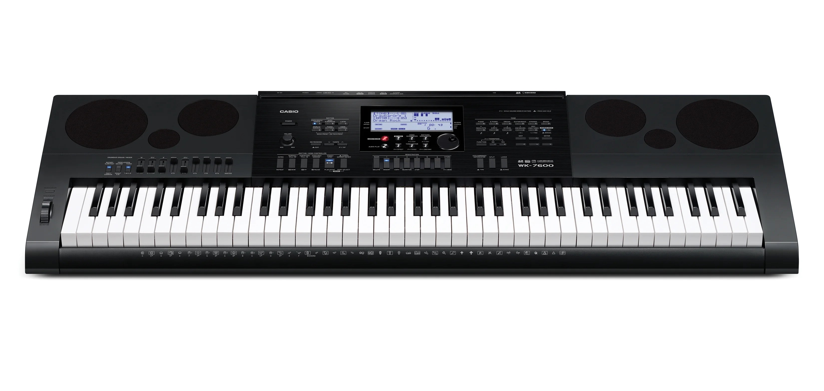 Casio WK7600 76 Note Keyboard With Backlit LCD Screen