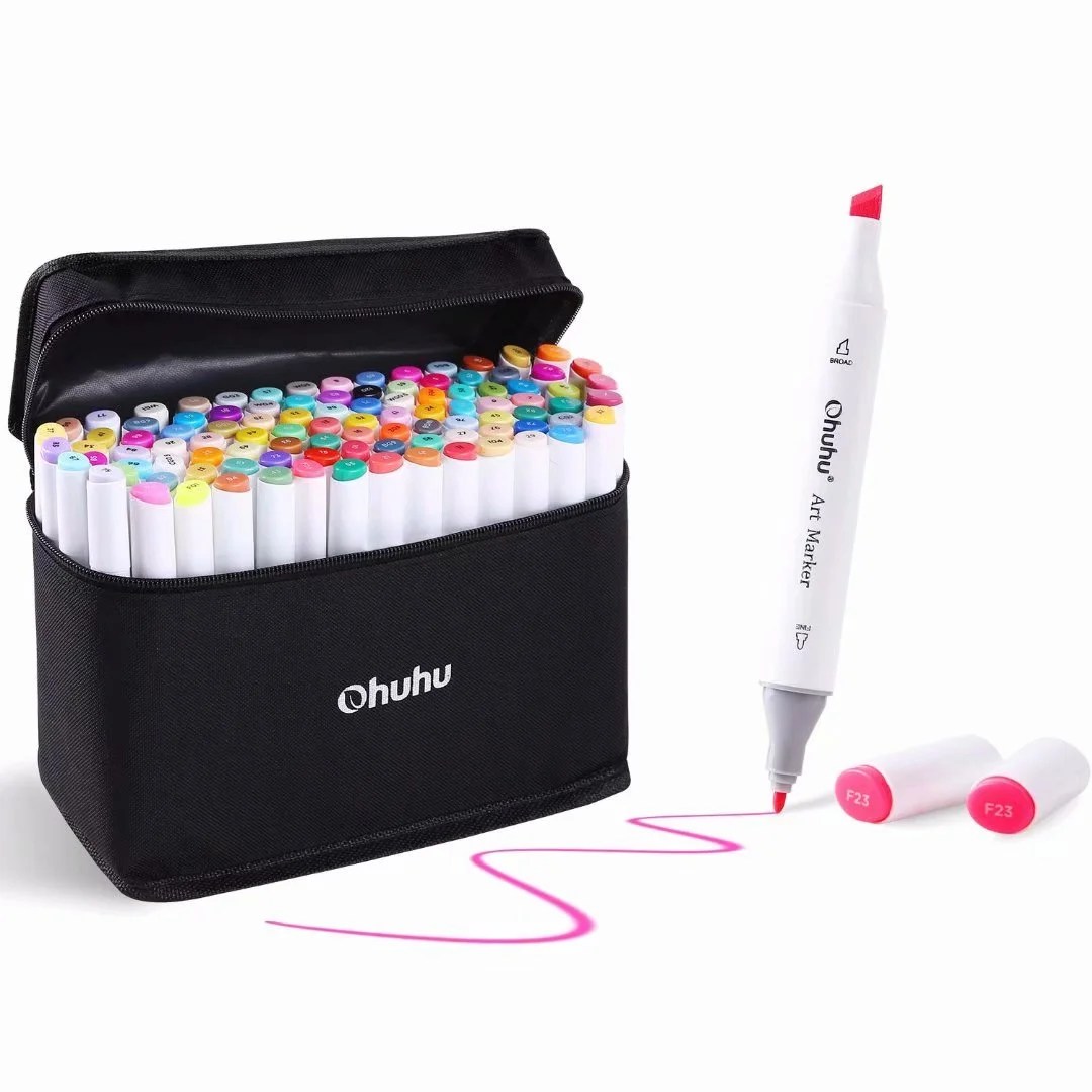 Ohuhu Art Markers Set, 100 Colors Dual Tips Coloring