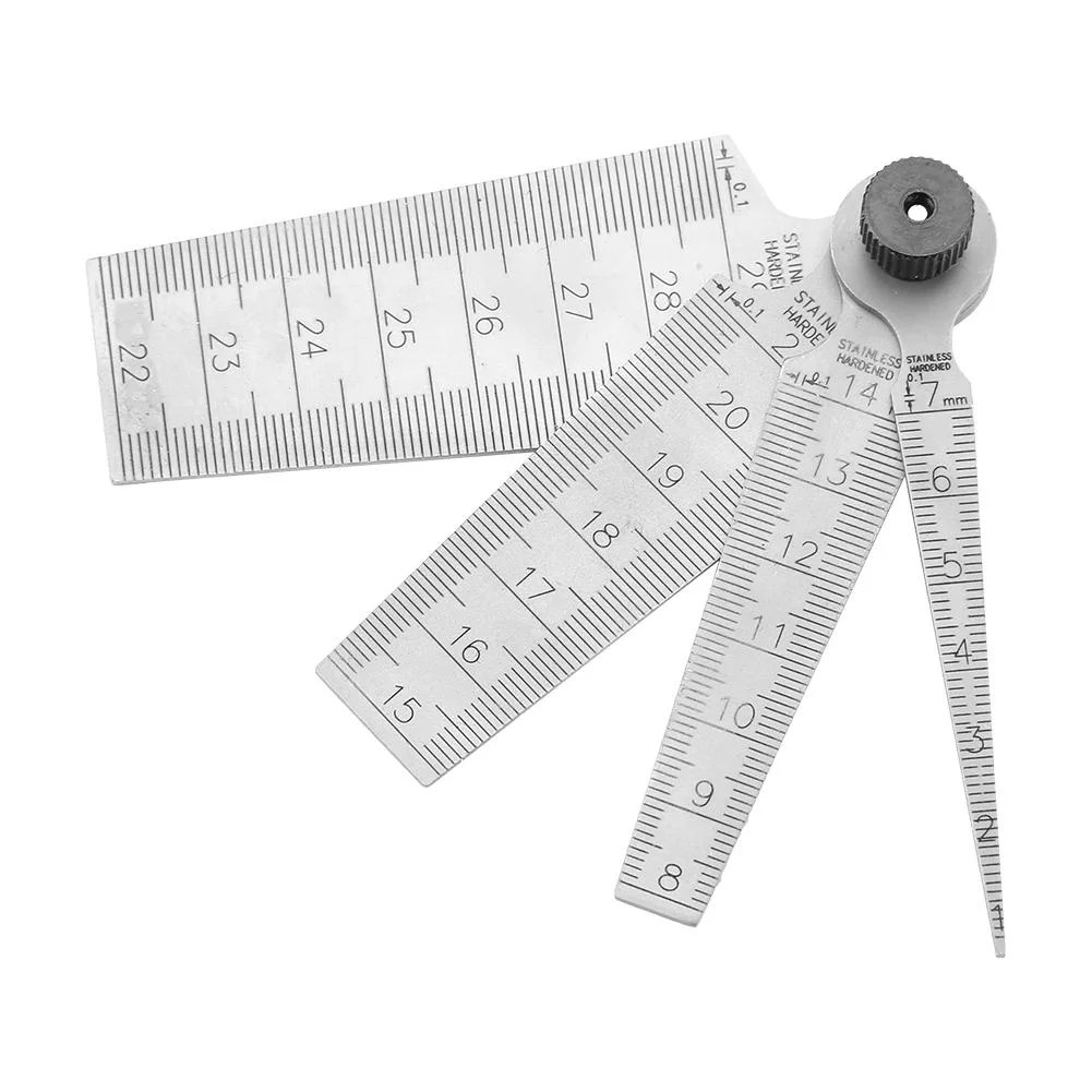 LYUMO 1 Set Stainless Steel Welding Taper Feeler Gauge Rulers Hole