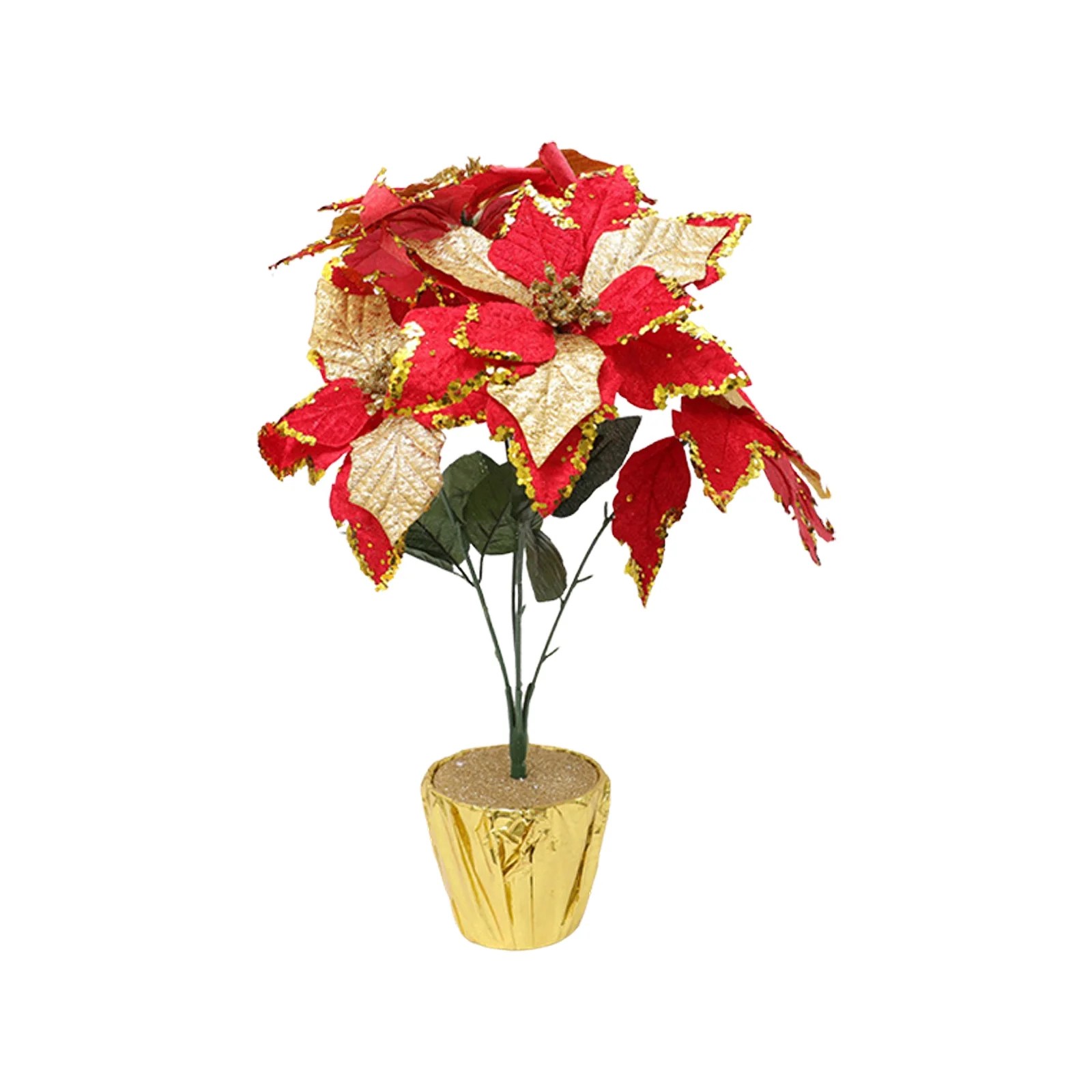 Artificial Red Poinsettia Potted Plant,Poinsettia Plant Artificial