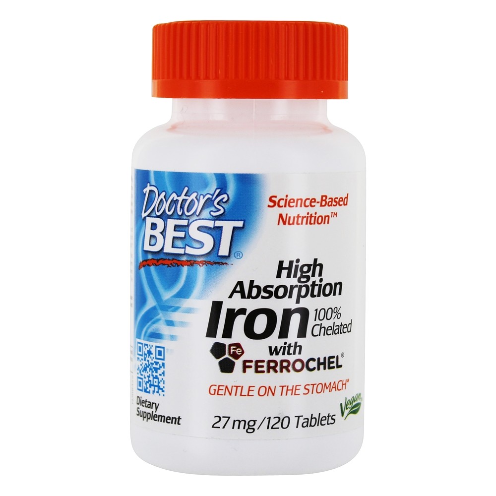 Doctor�s Best Iron Tablets, 27mg ,120 Ct Doctor�s Best Iron Tablets, 27mg ,120 Ct