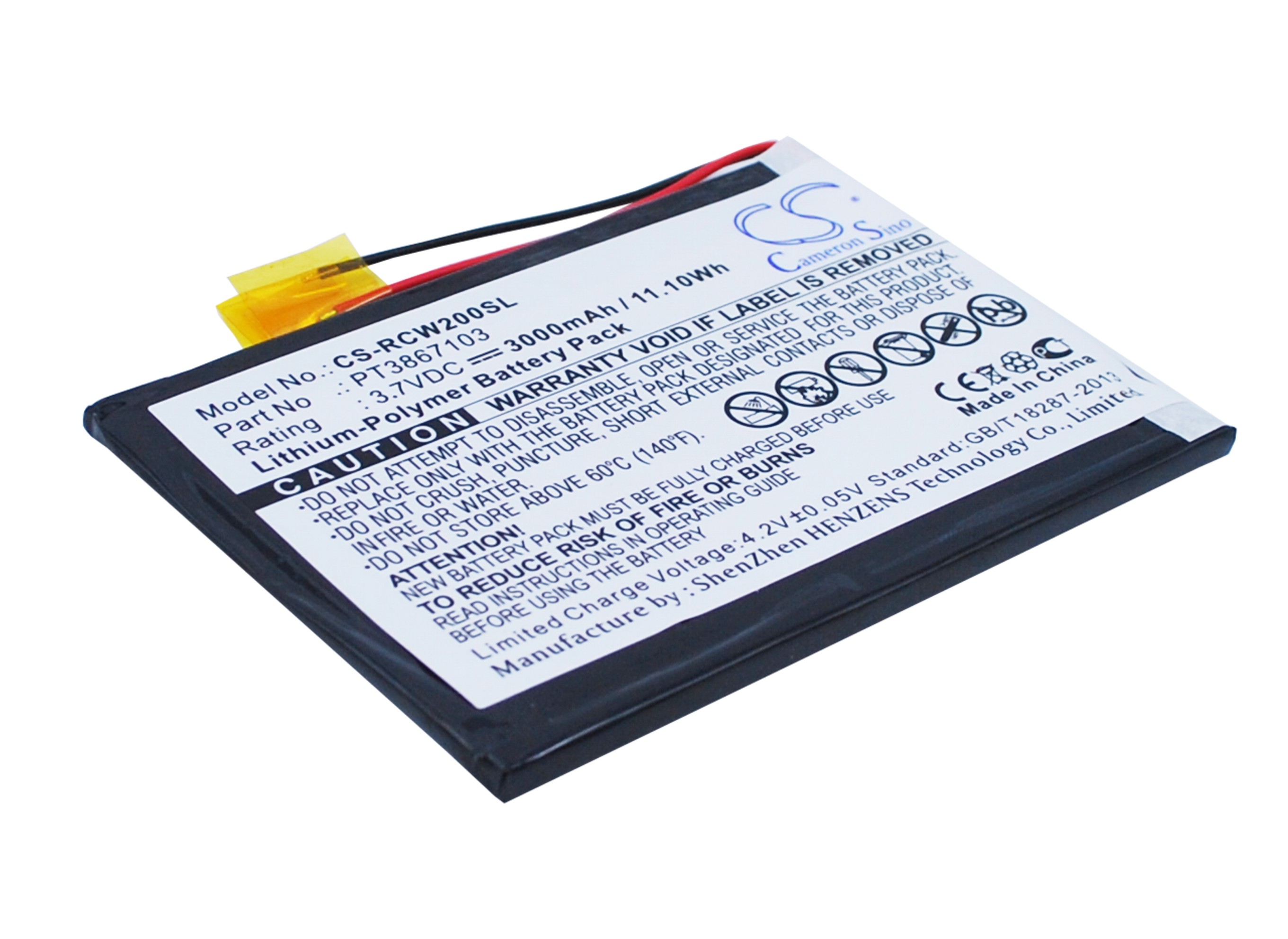 Replacement Battery For RCA 3.7V 3000mAh / 11.10Wh Tablet Battery
