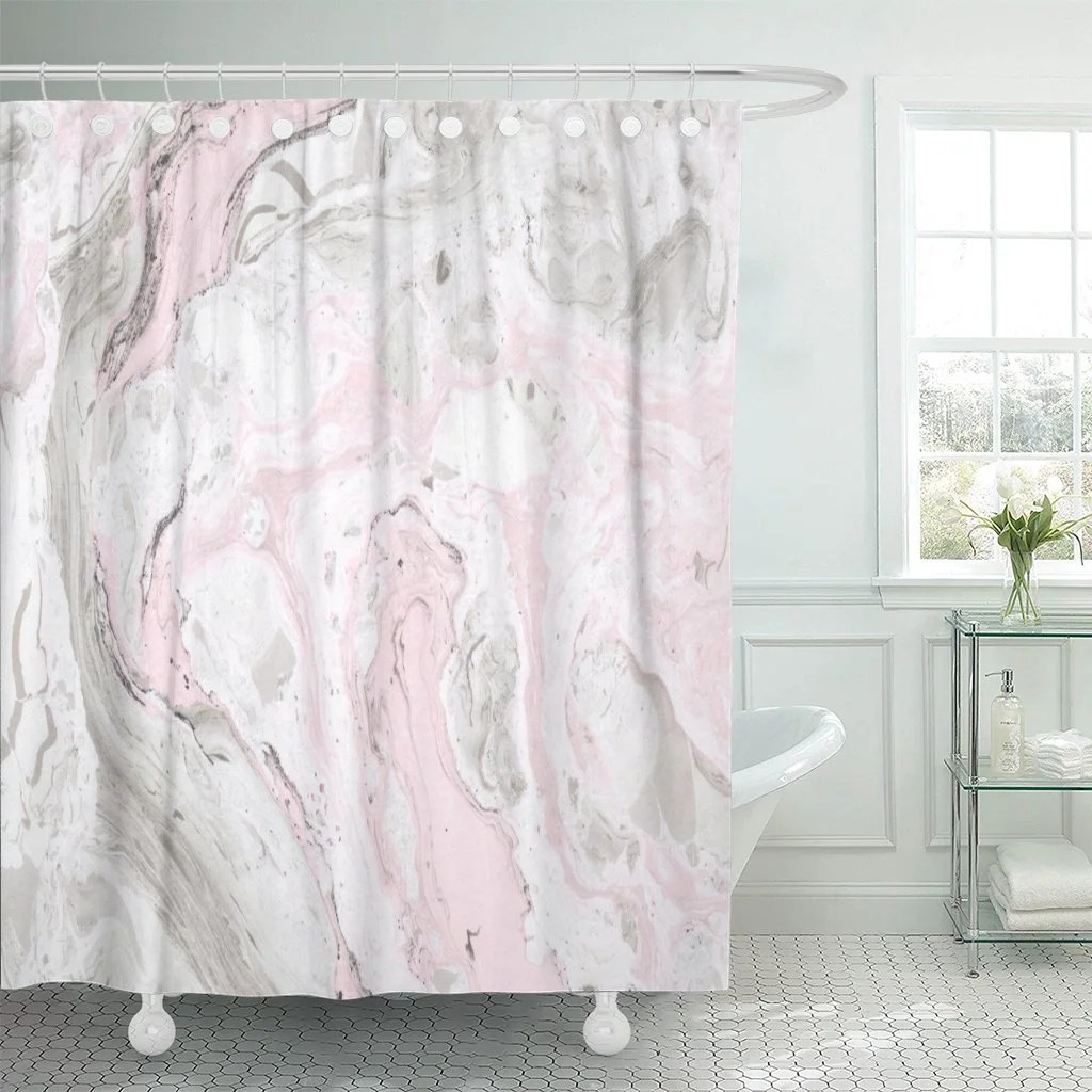 PKNMT Pink Feminine Abstract Ink Marble Gray Artistic Blob