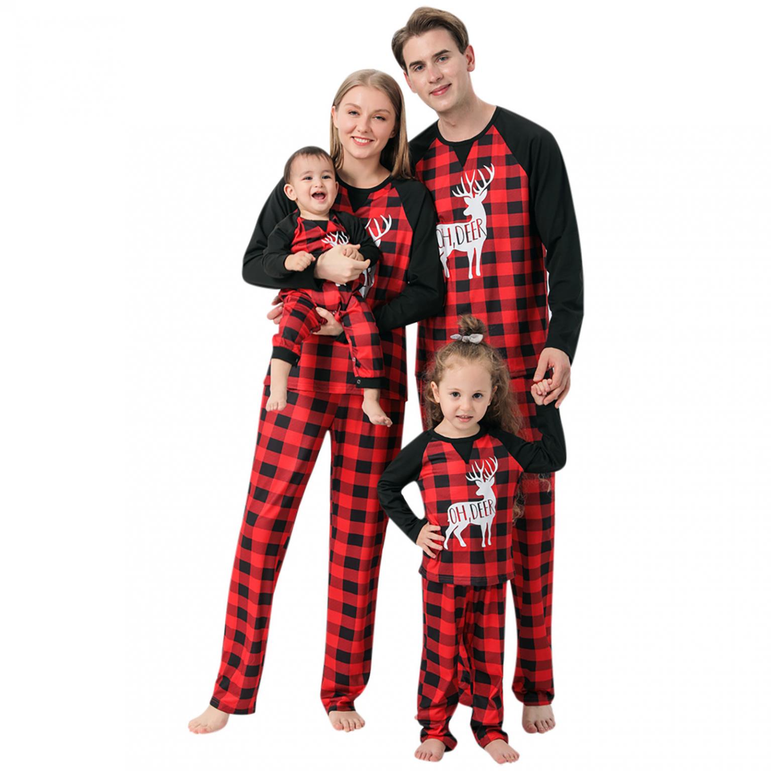 Family Christmas Pajamas Matching Sets 2022 Cute Xmas Pjs Nightwear