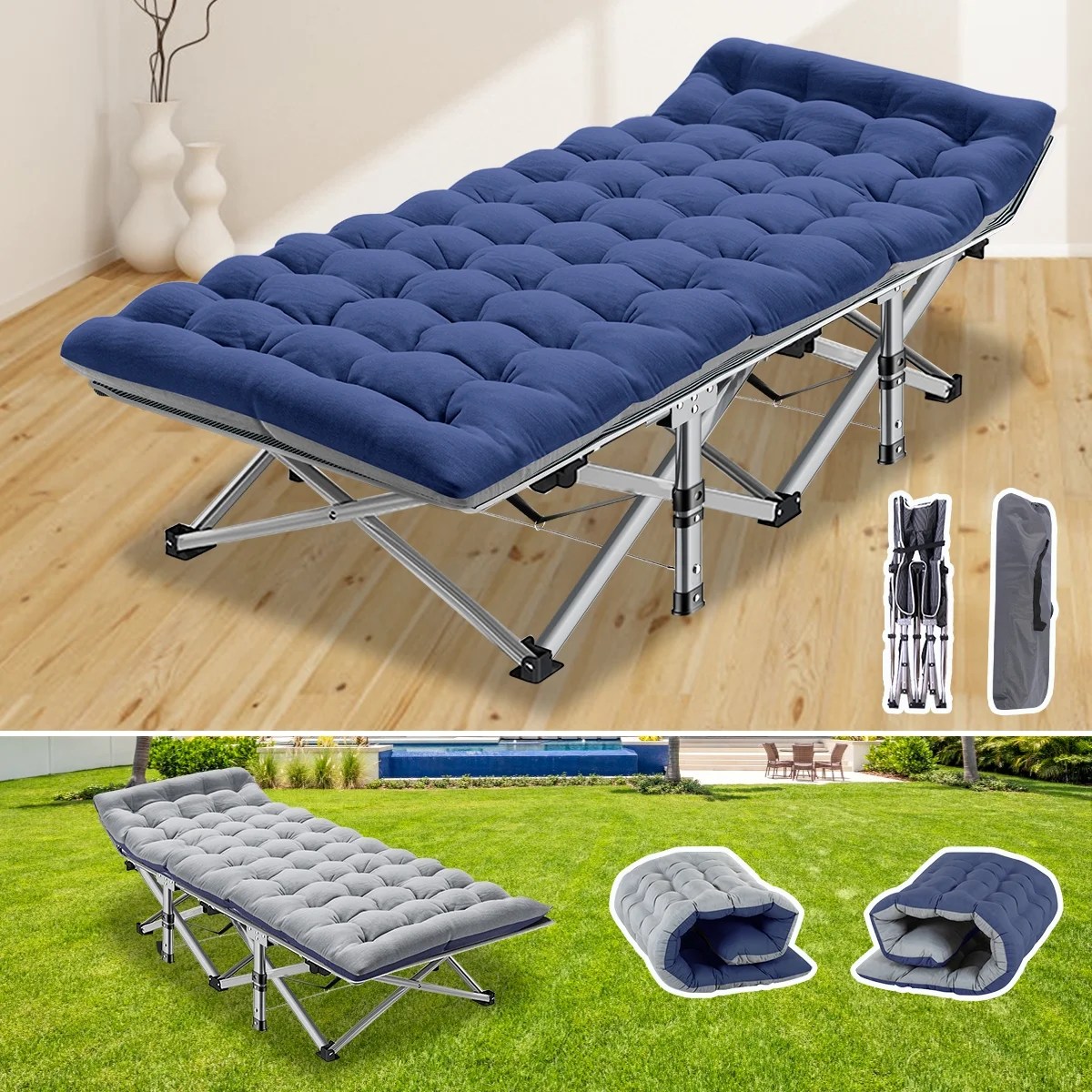 Slsy Folding Bed Sleeping Cot, 28" Wide Folding Camping Cot, Folding