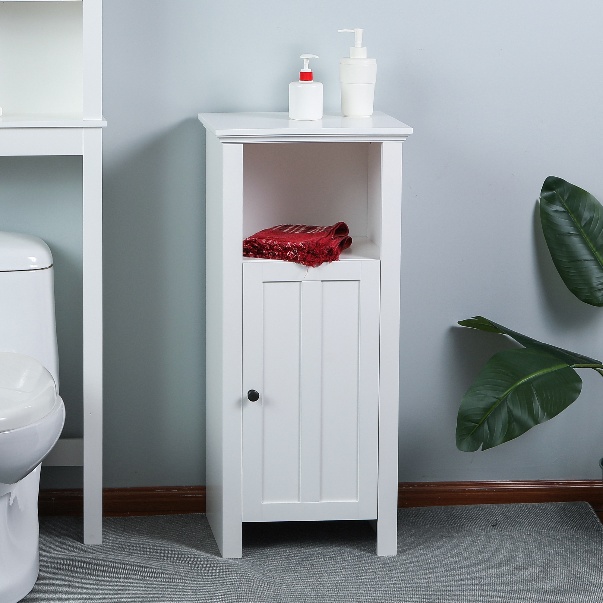 White Wood Floor Bathroom