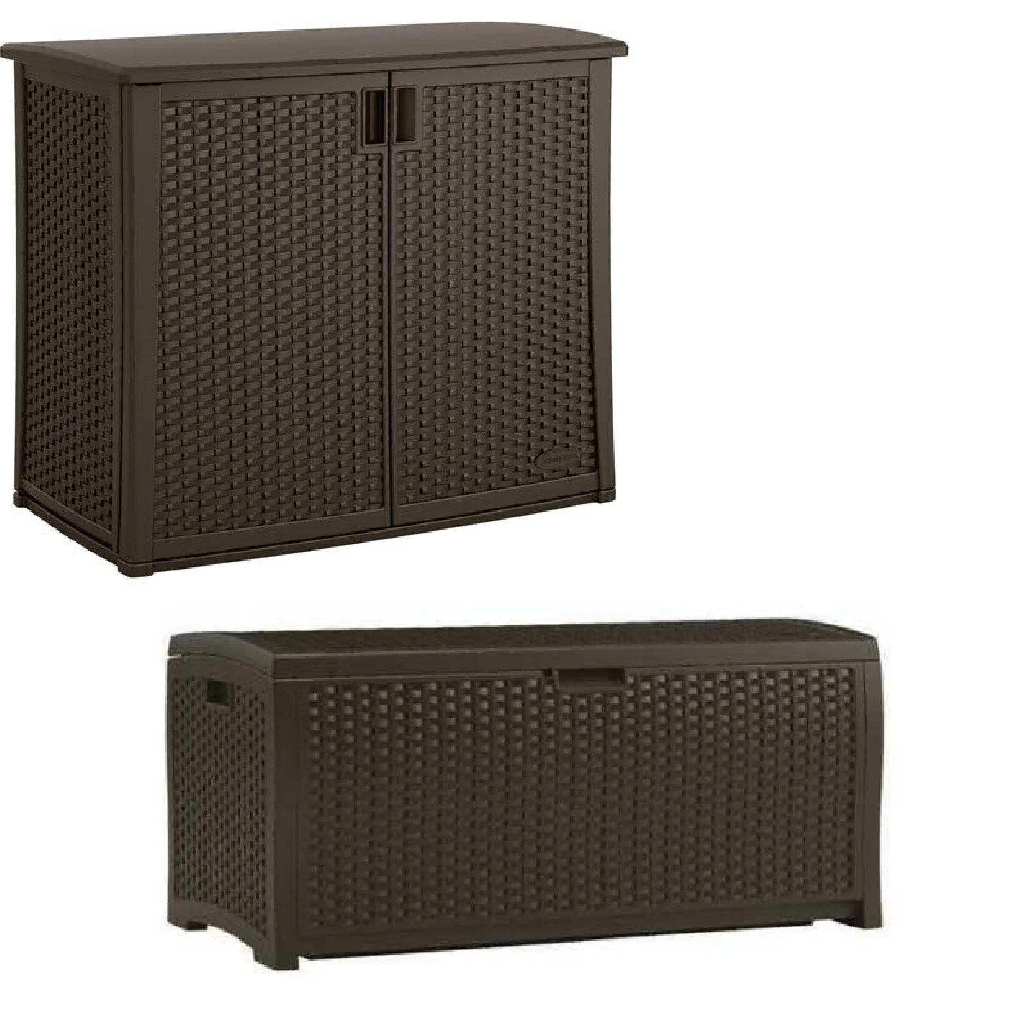 Suncast 97 Gal Backyard Storage Entertaining Station & 73 Gal Outdoor